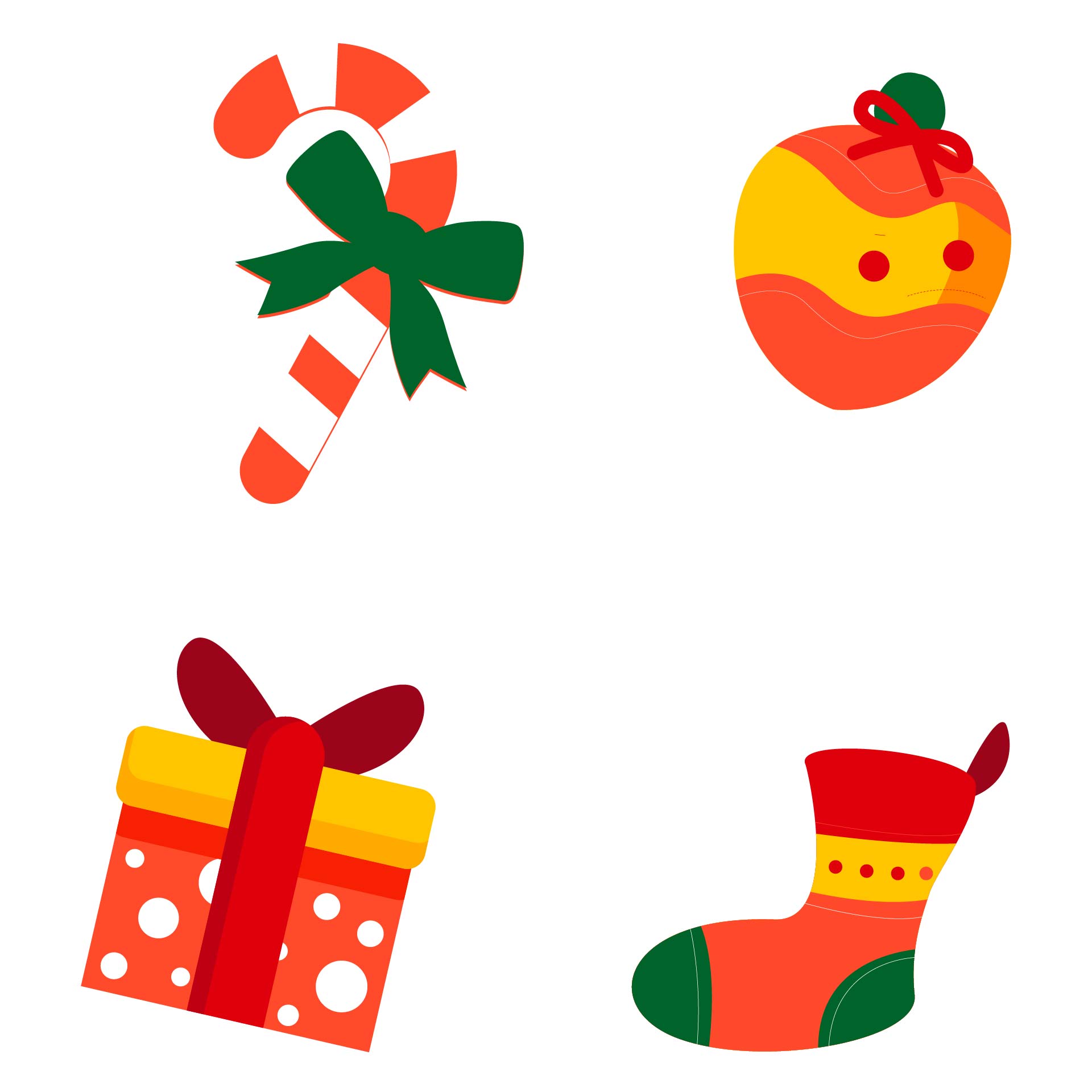 Printable Winter And Christmas Ornaments Vector