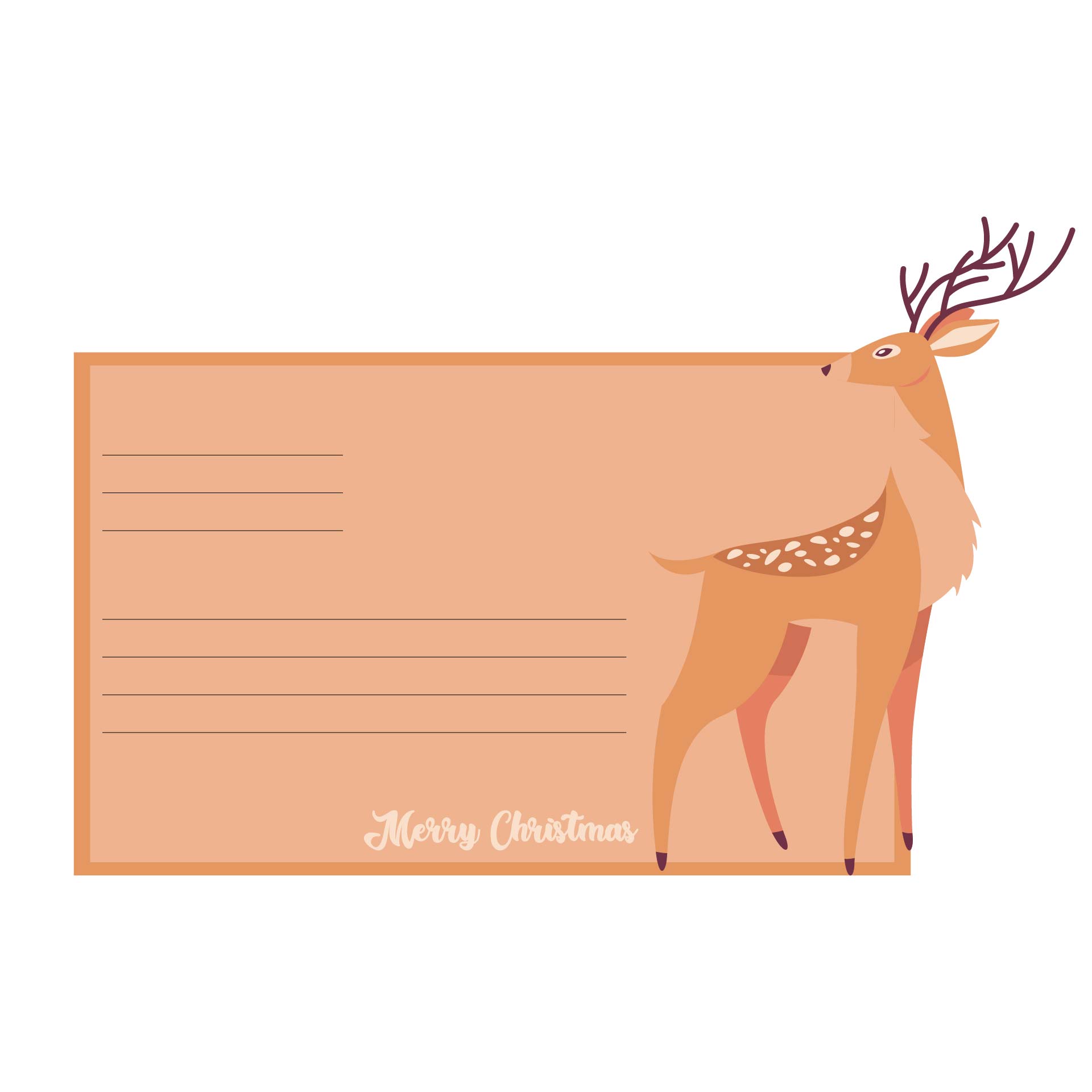 Reindeer Christmas Foldable Card Printable
