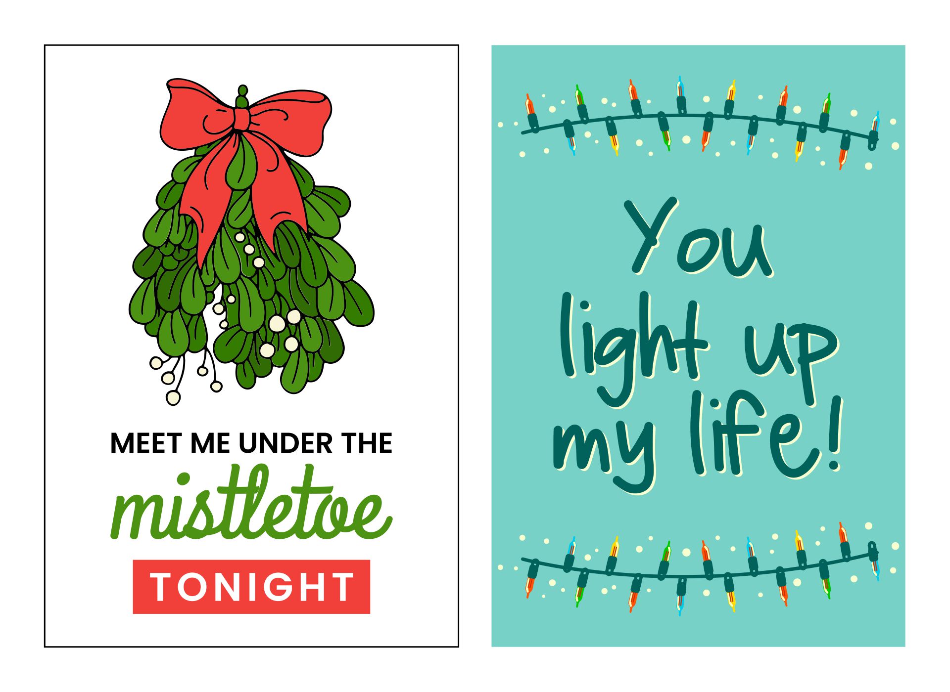 Romantic Christmas Card Printable With Love Cards Cute