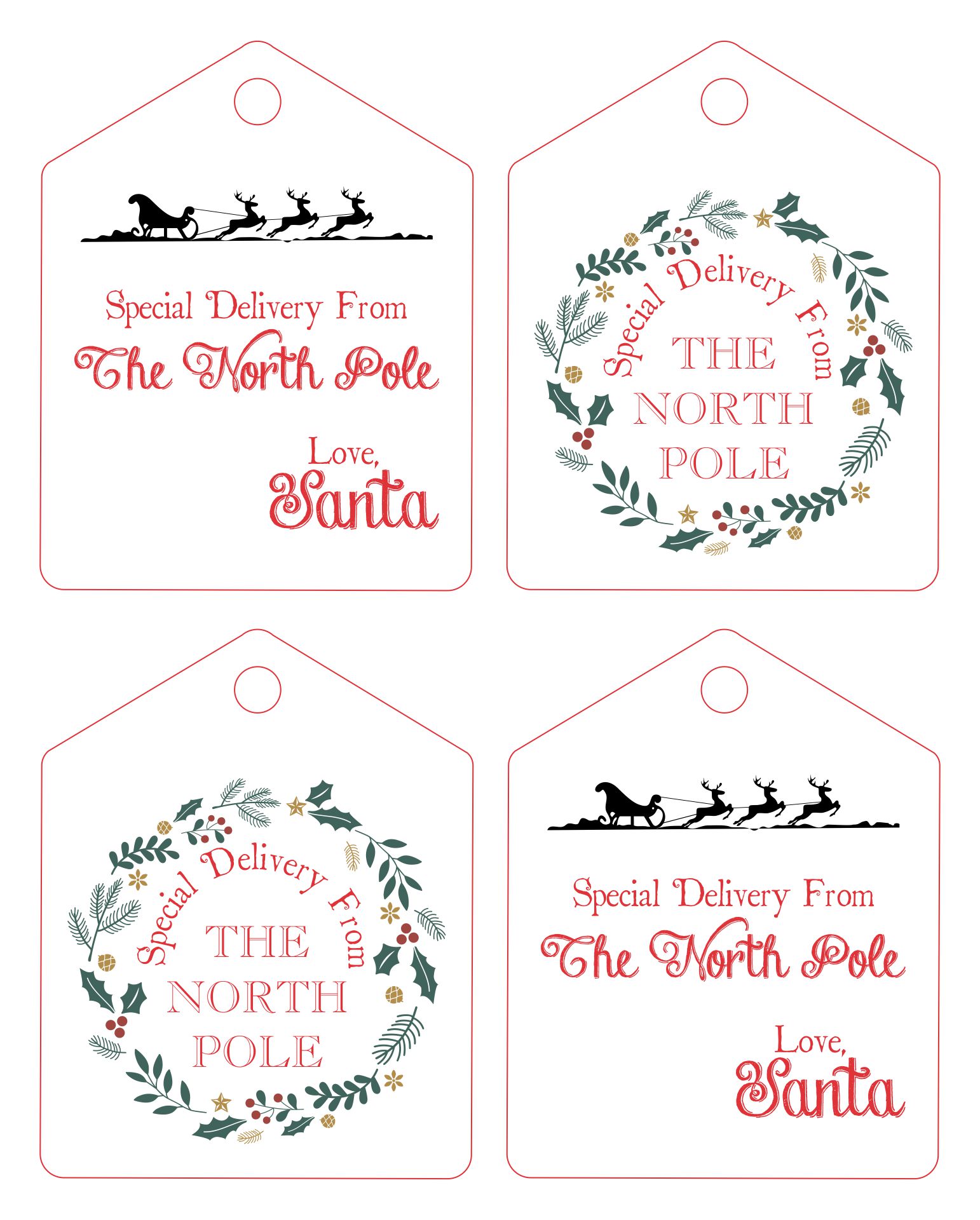 Santa Gift Tags From The North Pole Printable