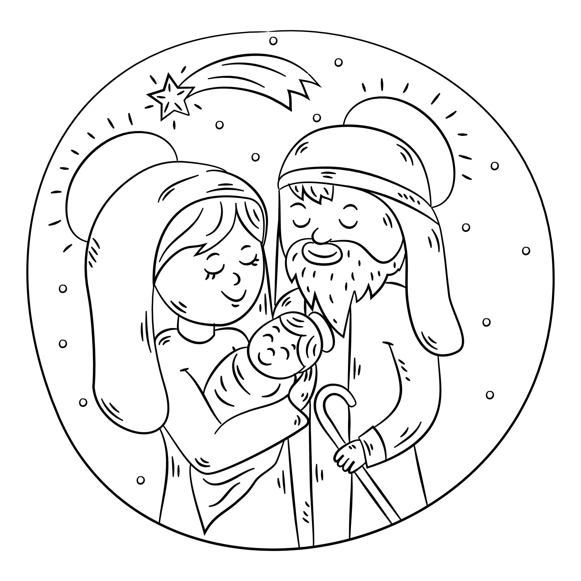 Simple Nativity Scene Coloring Pages Printable