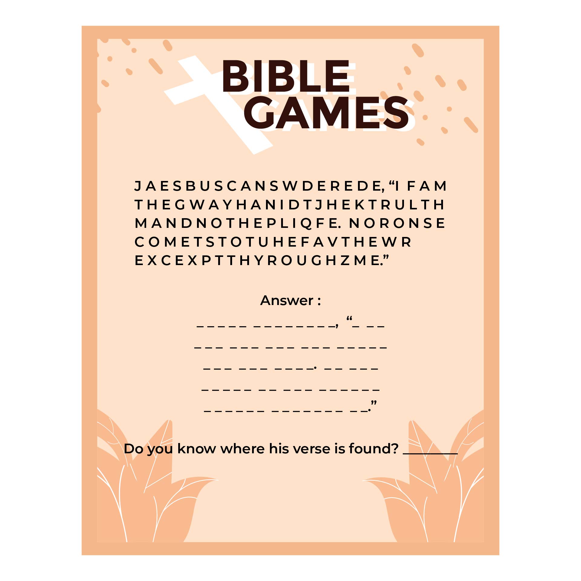 Adult Bible Games Printable
