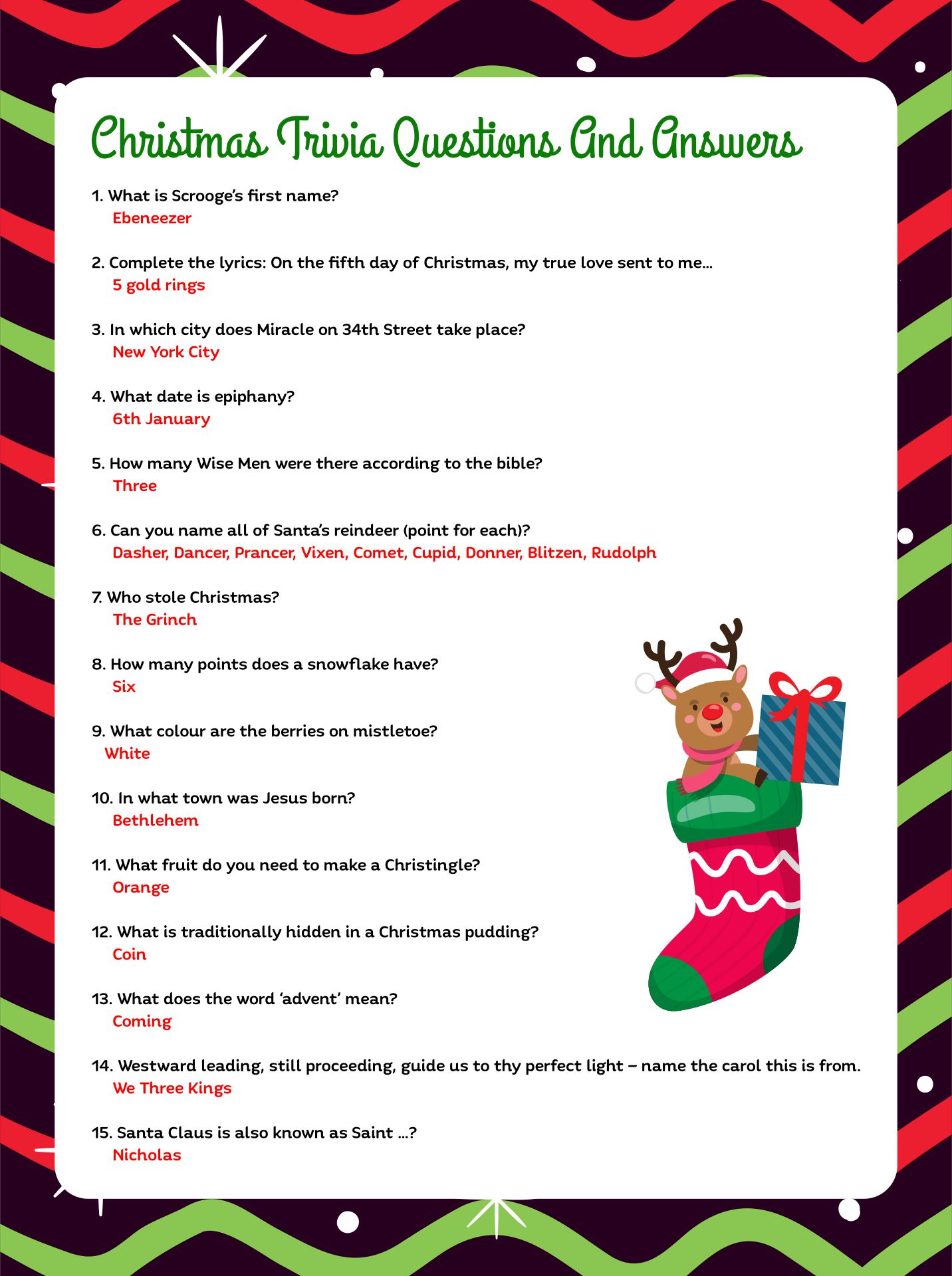 Around The World Christmas Trivia Questions Answers
