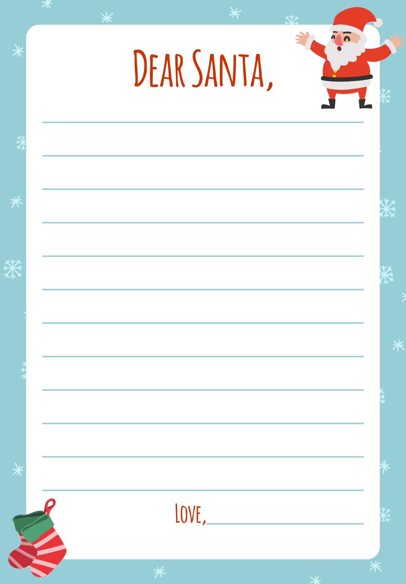 Christmas Letter To Santa Claus Template