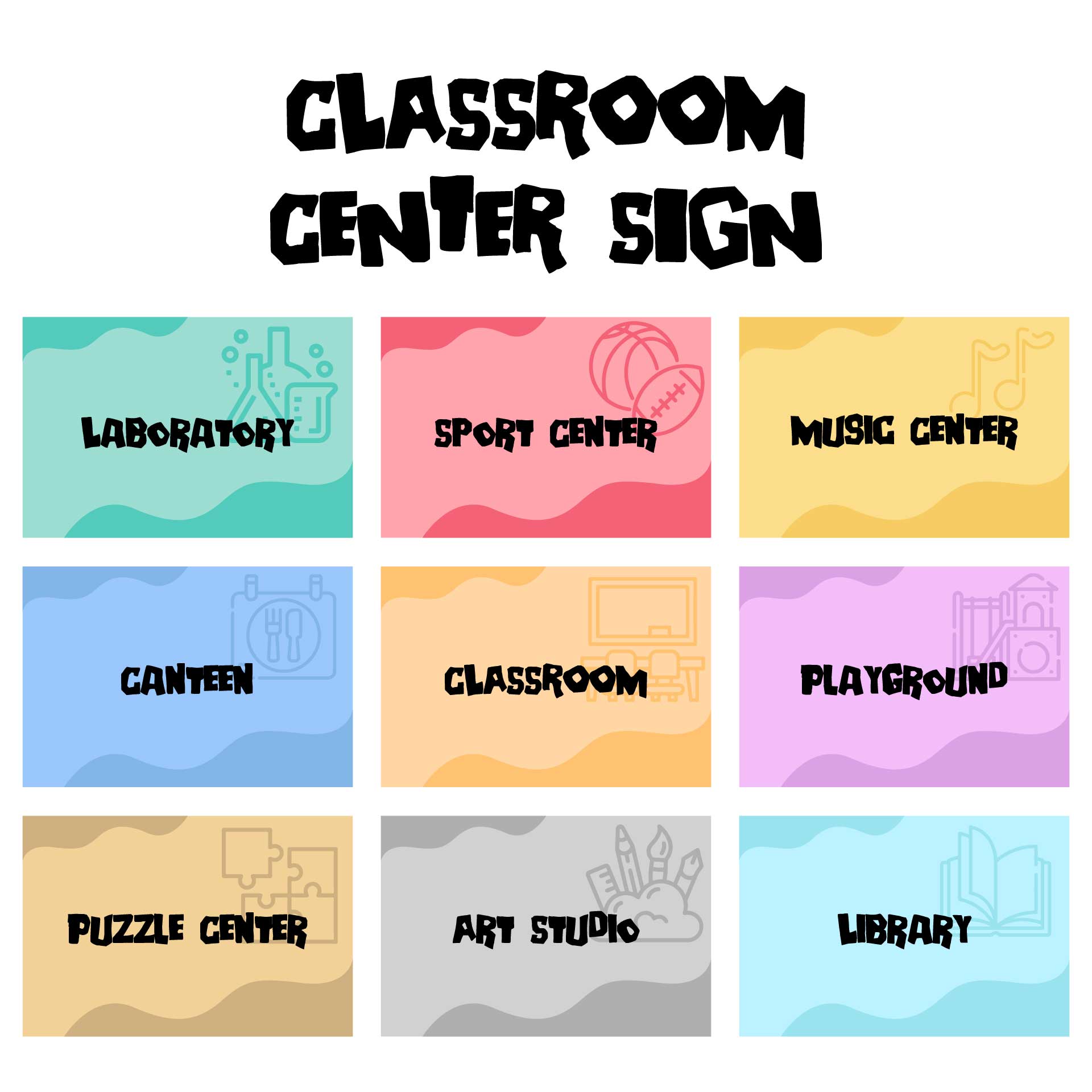 Classroom Center Signs Free Printable
