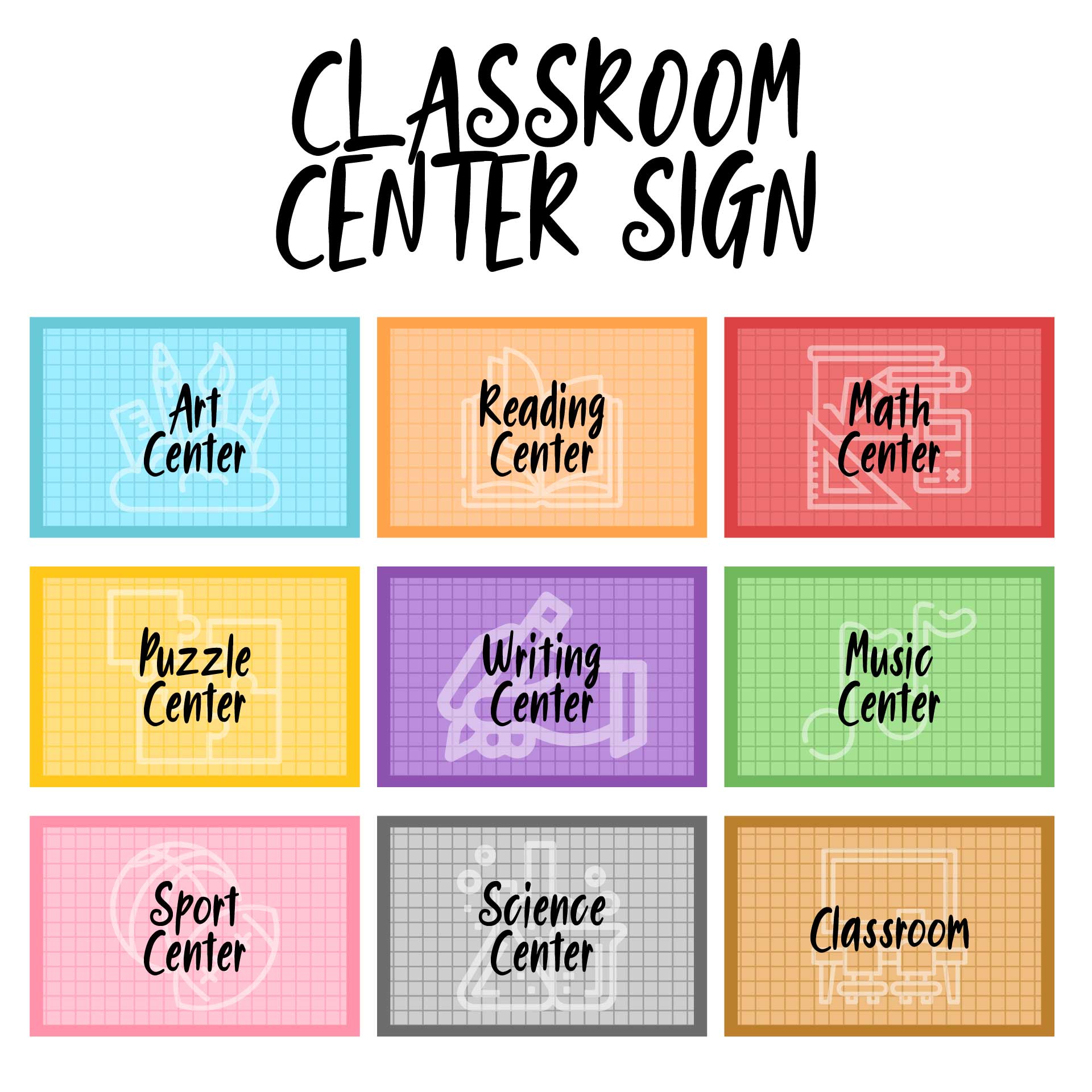 Free Center Signs For Preschool Classroom
