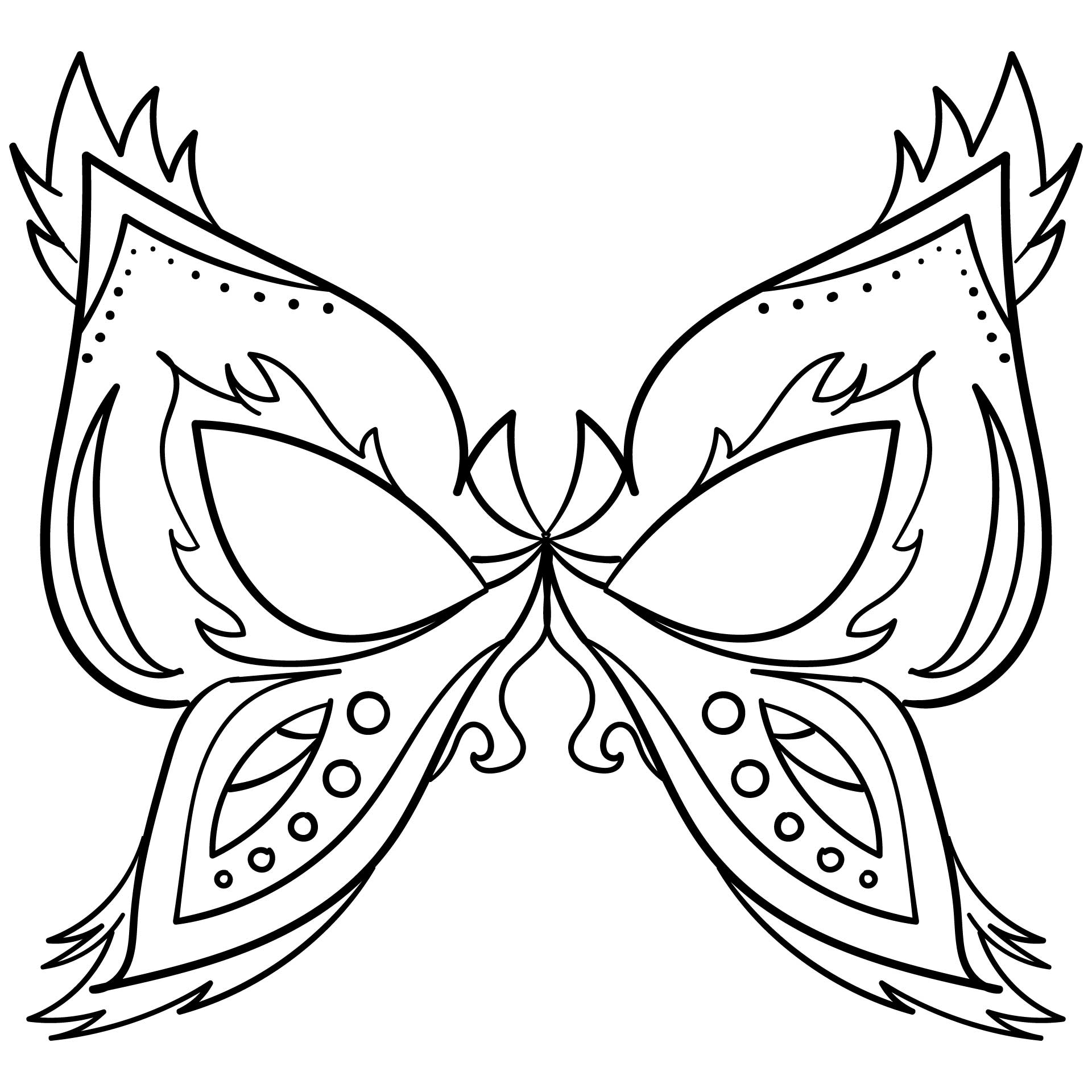Printable Butterfly Mask Template Coloring Page