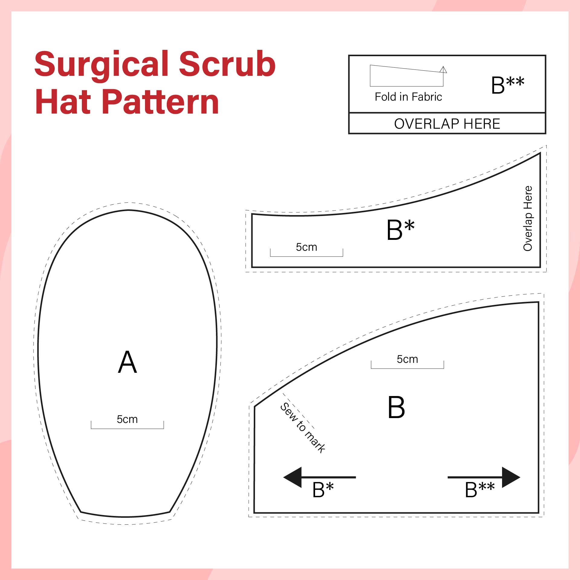 Printable Surgical Scrub Hat Pattern