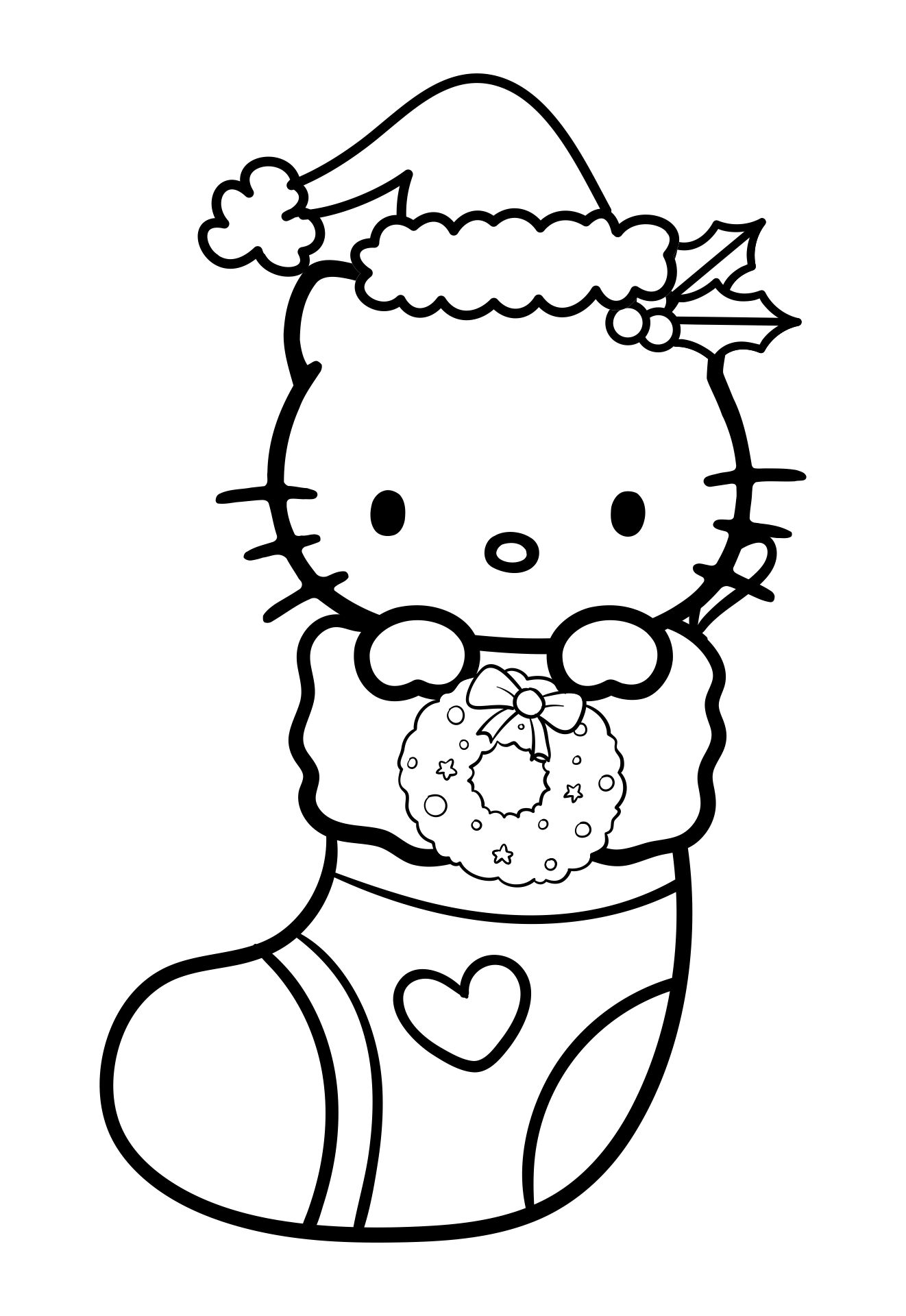 Hello Kitty Christmas Stocking Coloring Pages