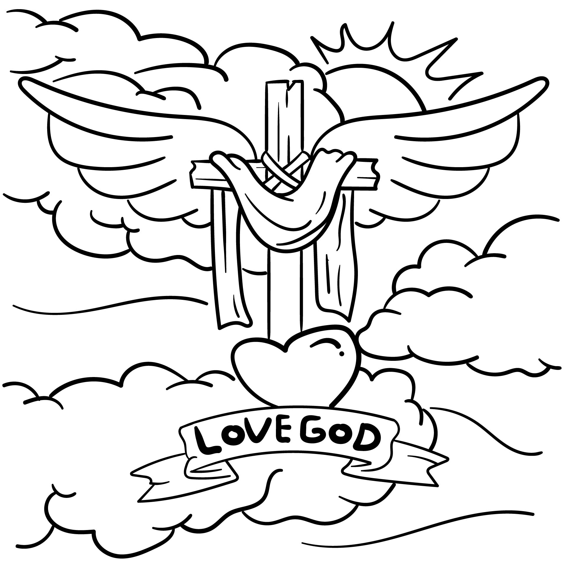 Love The Lord Your God With All Your Heart Coloring Page