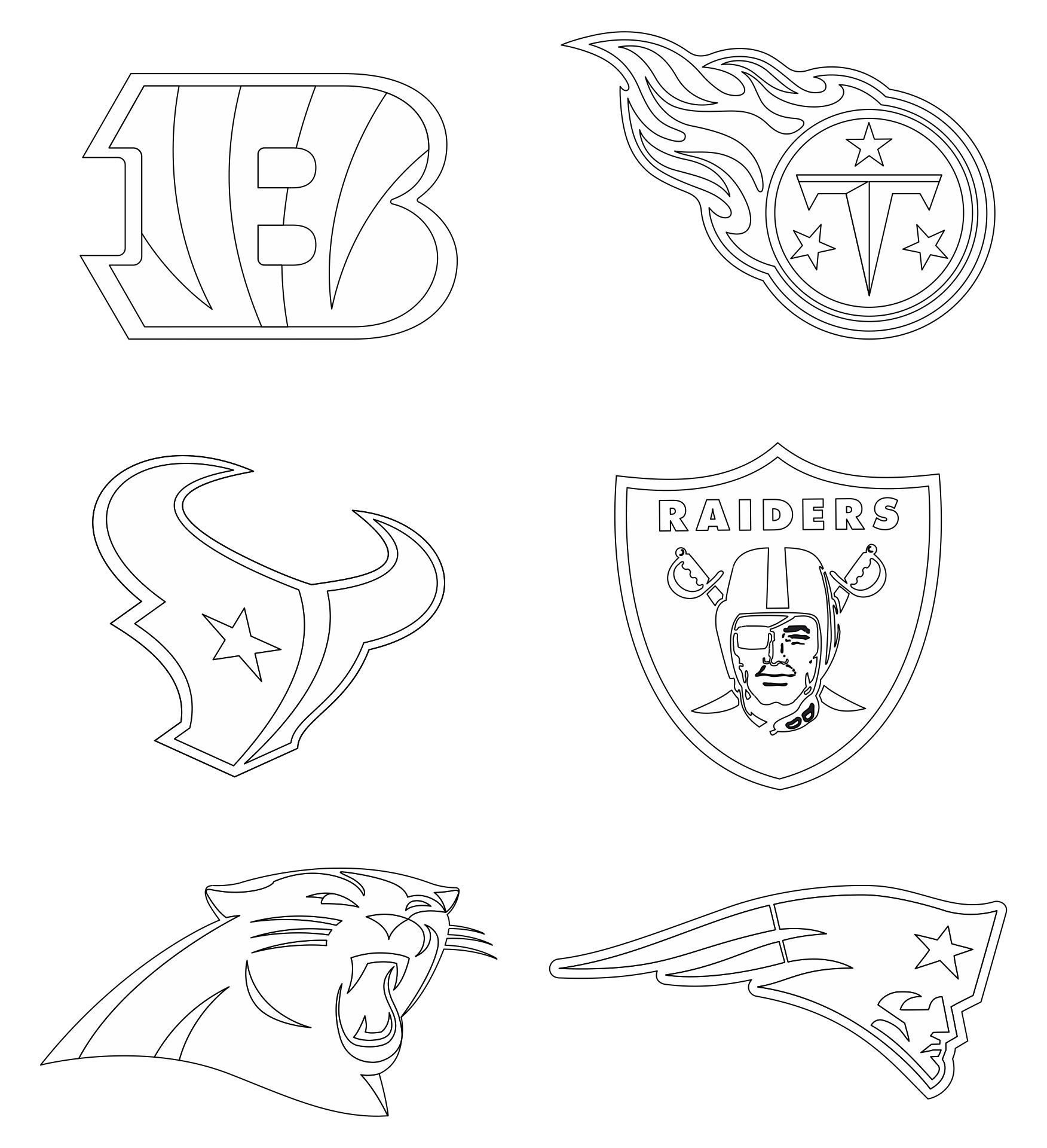 NFL American Football Clubs Logos Coloring Pages