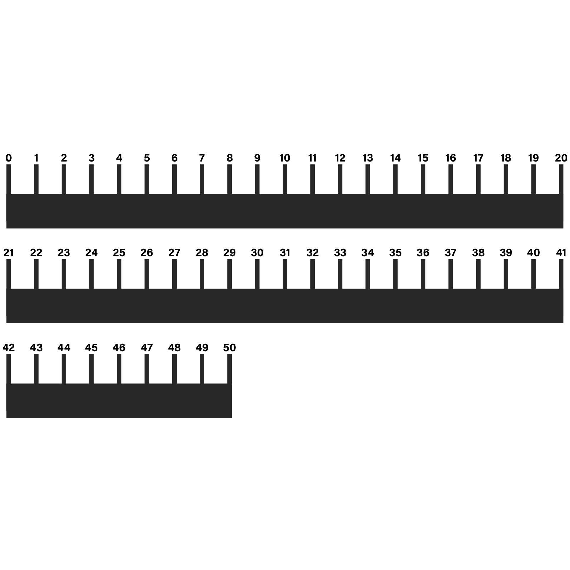 Number Line 0-50 Black And White