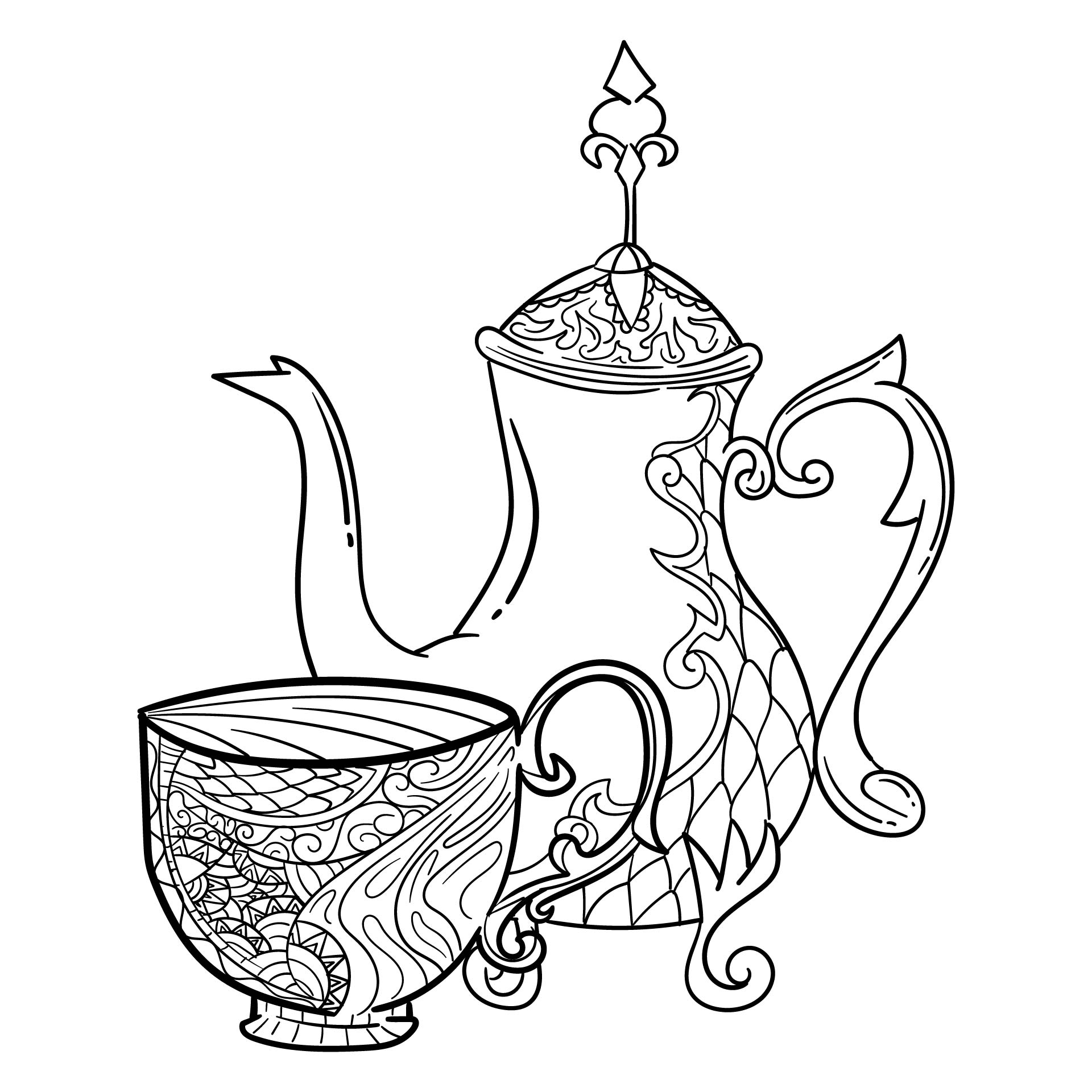 Printable Adult Coloring Pages Teacup