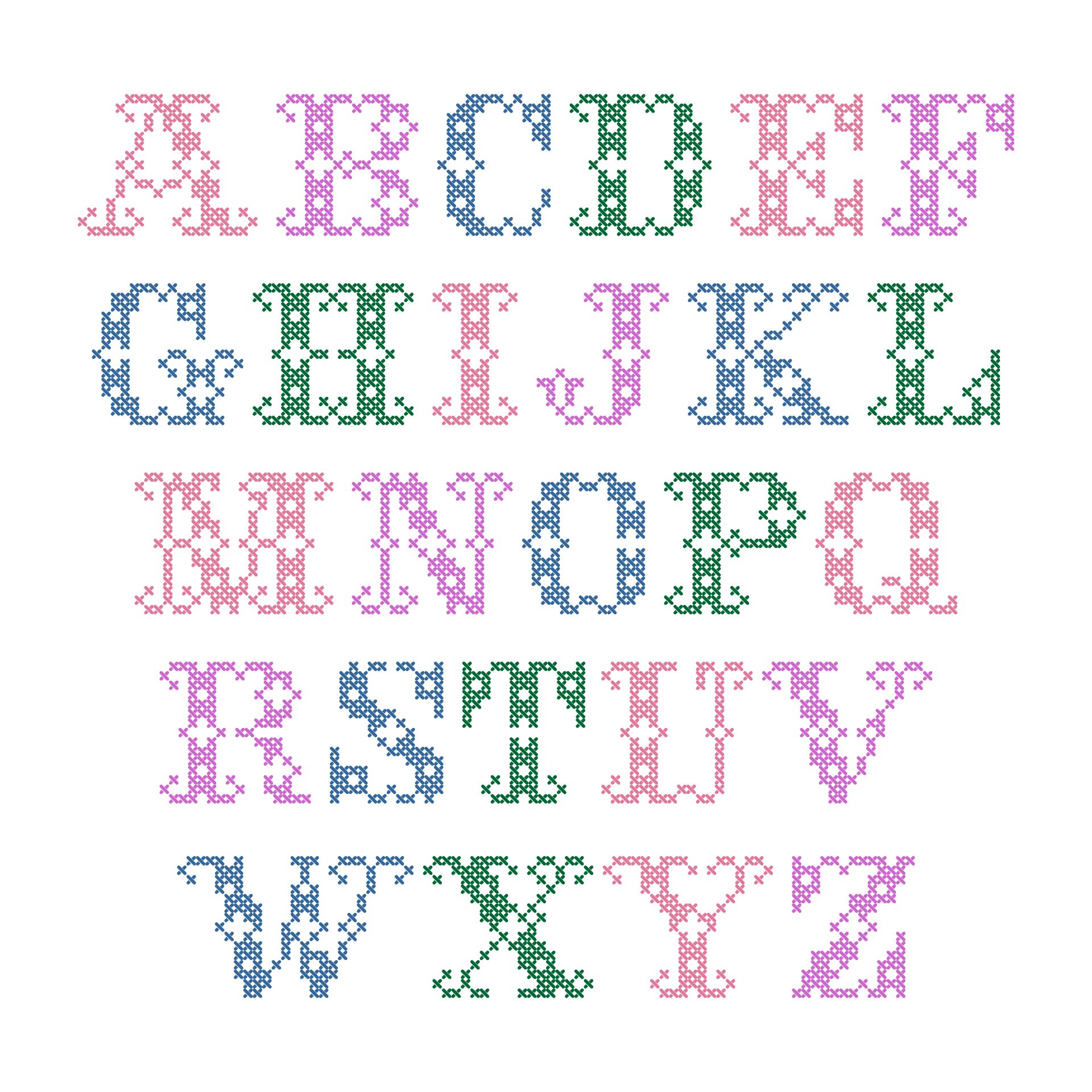 Printable Alphabet Cross Stitch Patterns