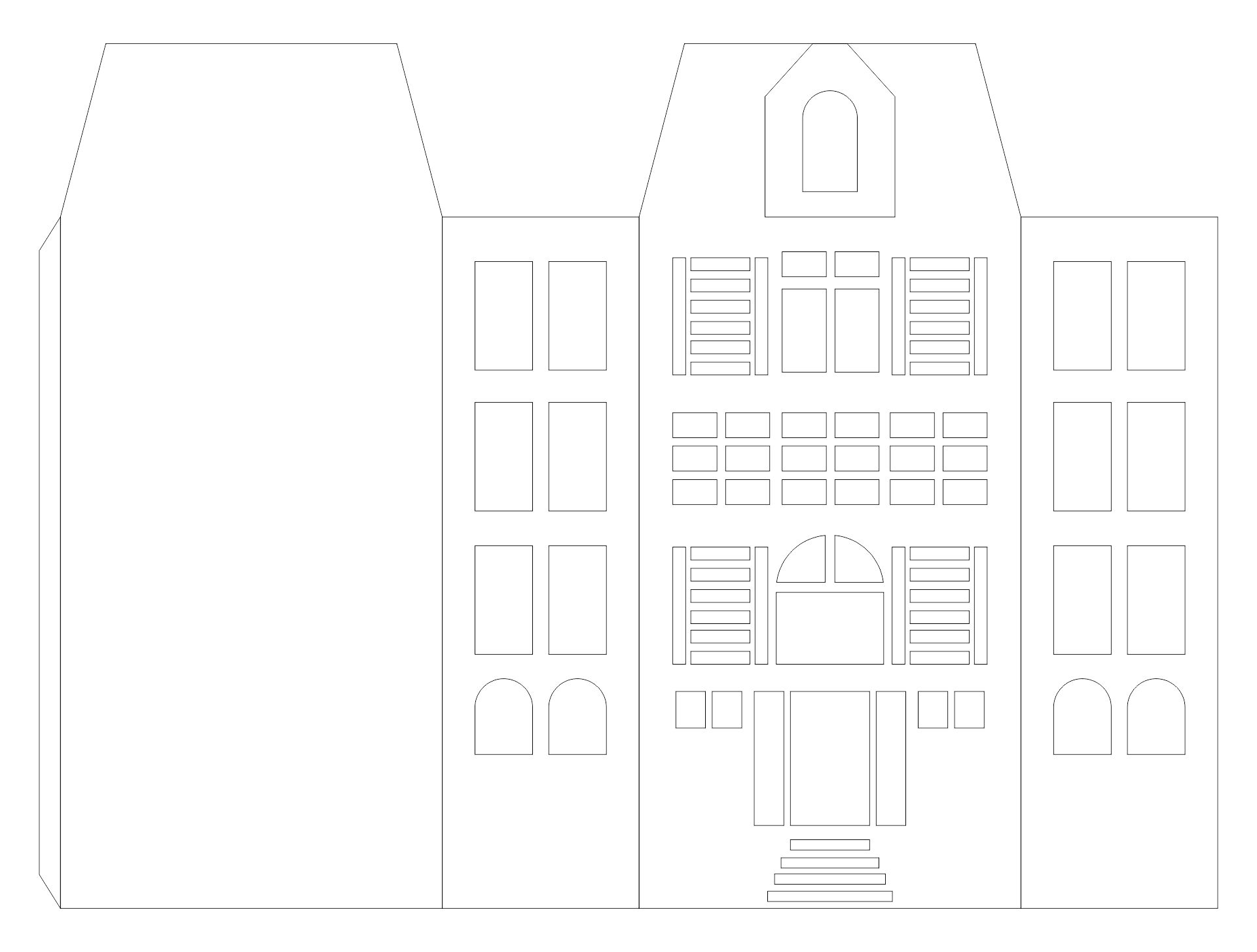 Printable Apartments Building Paper Template