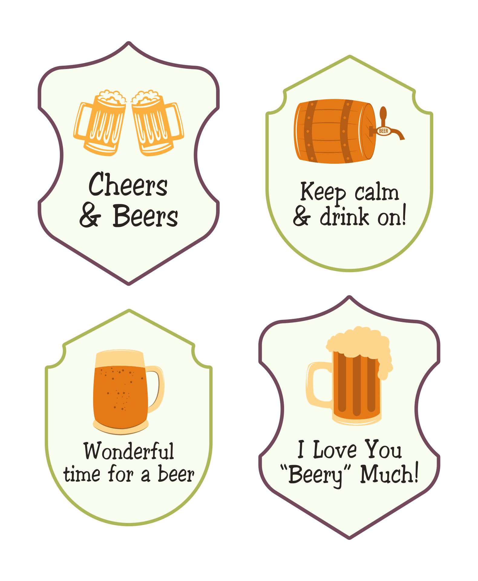 Printable Beer Gift Tag For Men