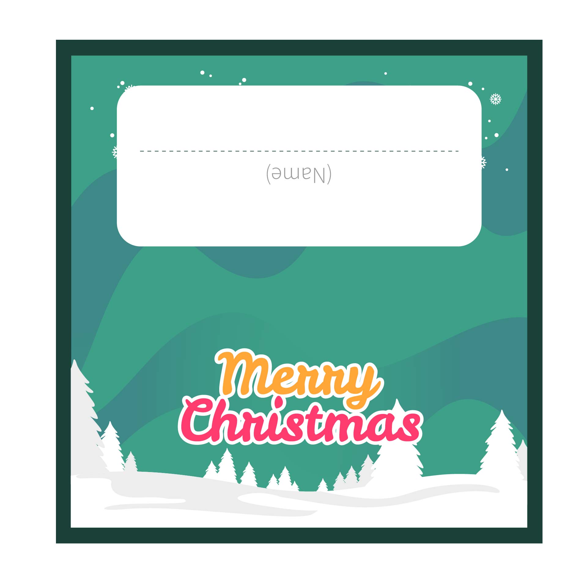 Printable Christmas Dinner Name Place Cards