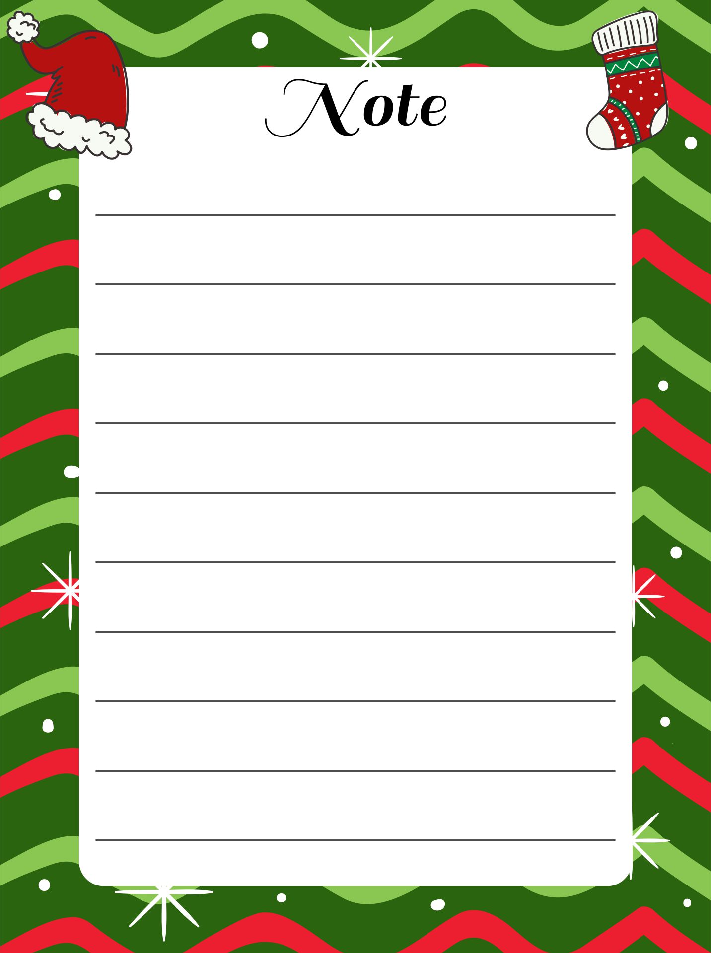 Printable Christmas Note Template