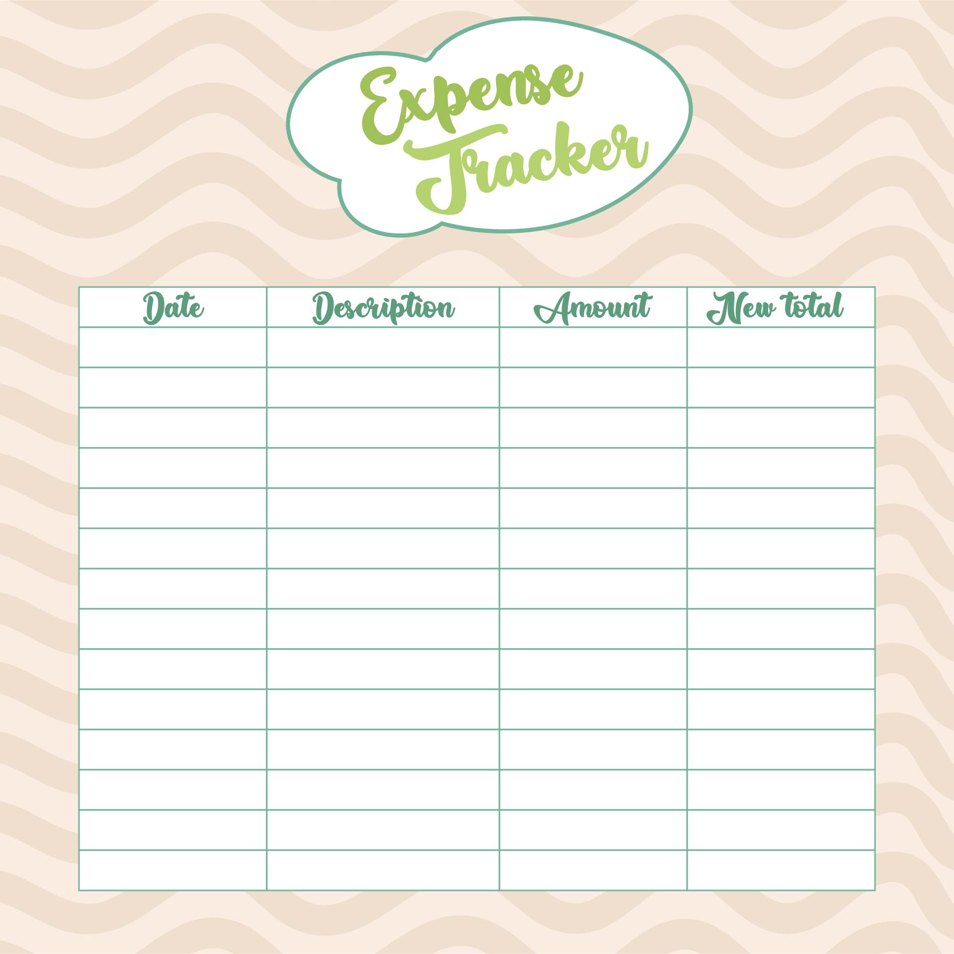 Printable Daily Expense Tracker Template