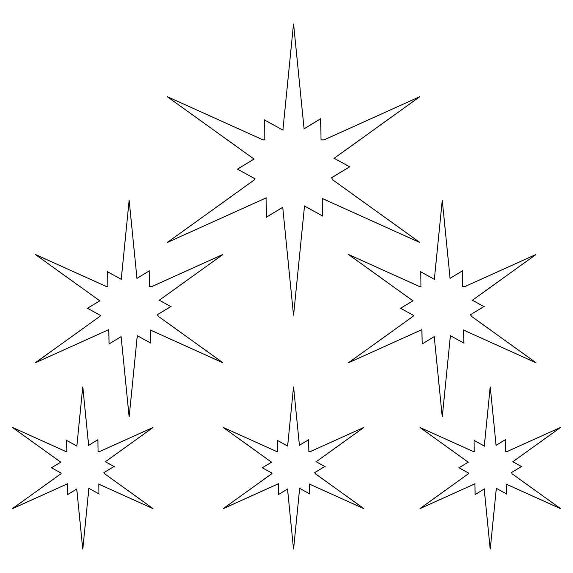 Printable Different Size Star Templates Shapes