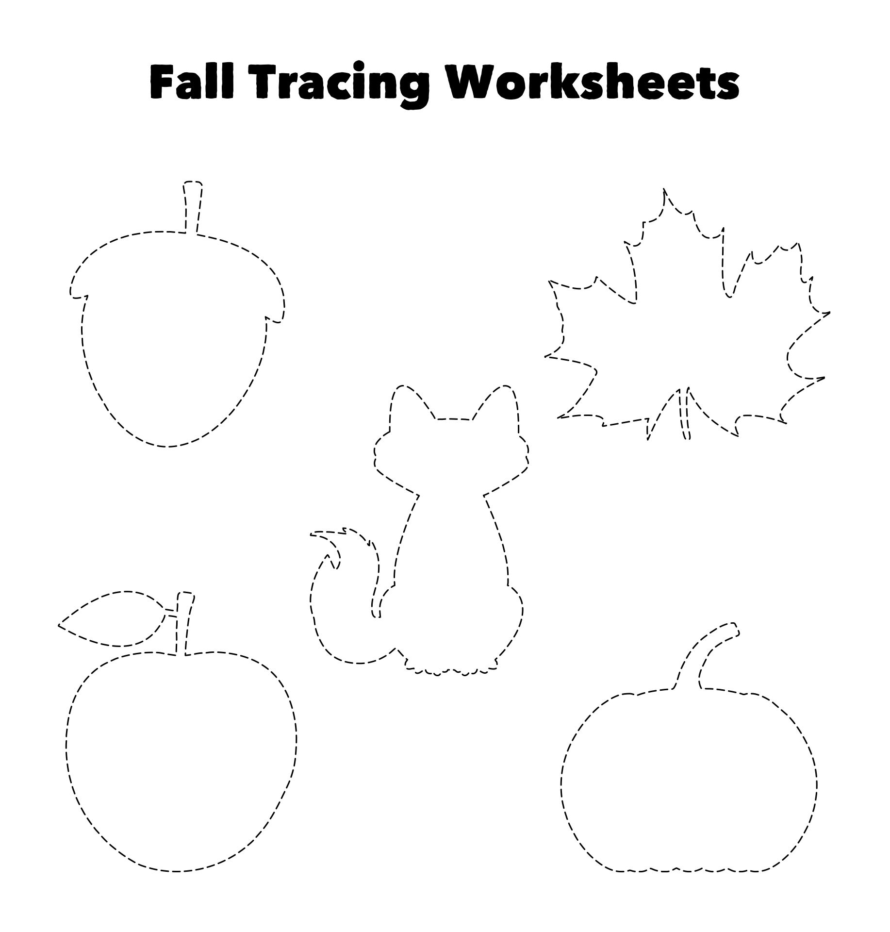 Printable Fall Tracing Worksheets