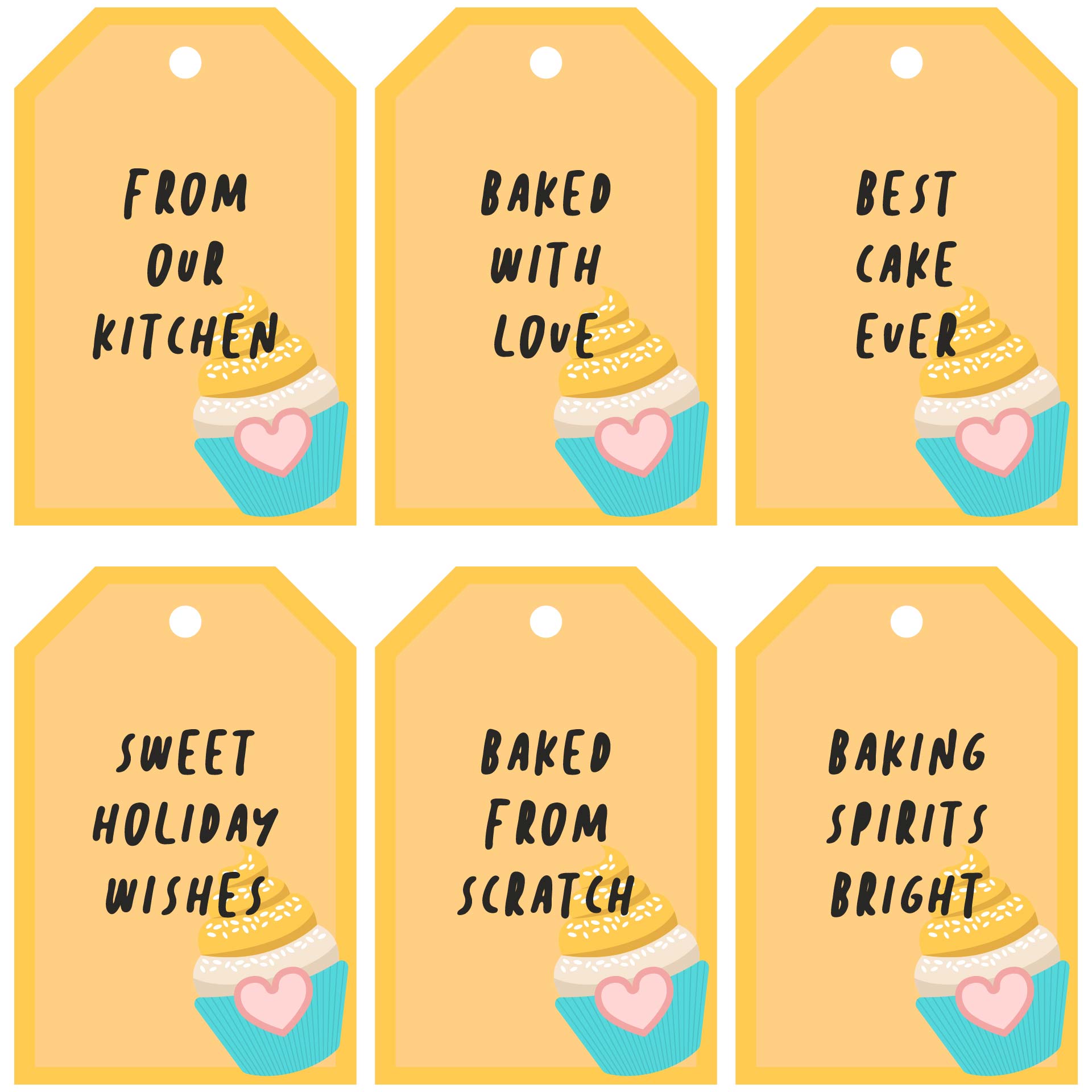Printable Funny Baking Gift Tags