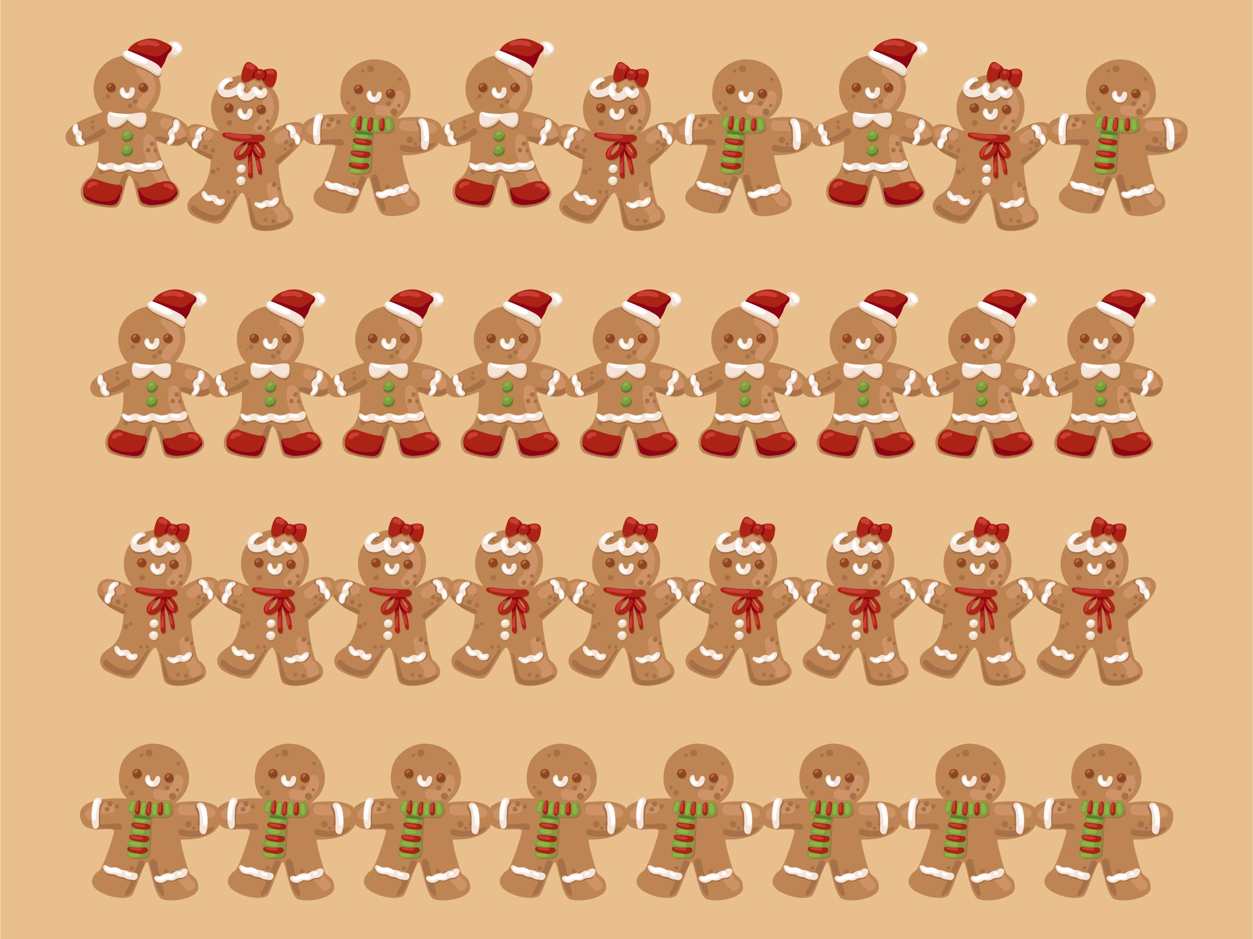 Printable Gingerbread Man Chain Template