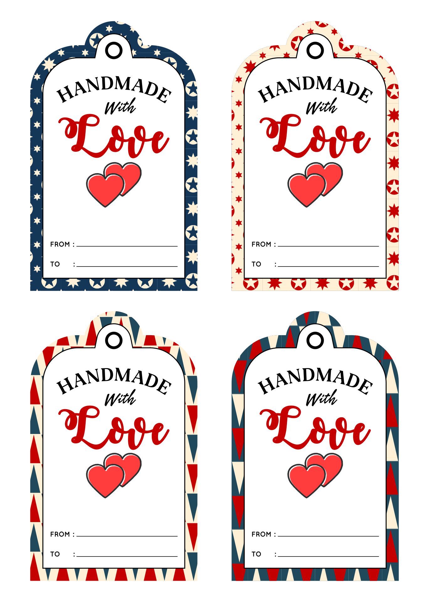 Printable Handmade With Love Gift Tags Templates