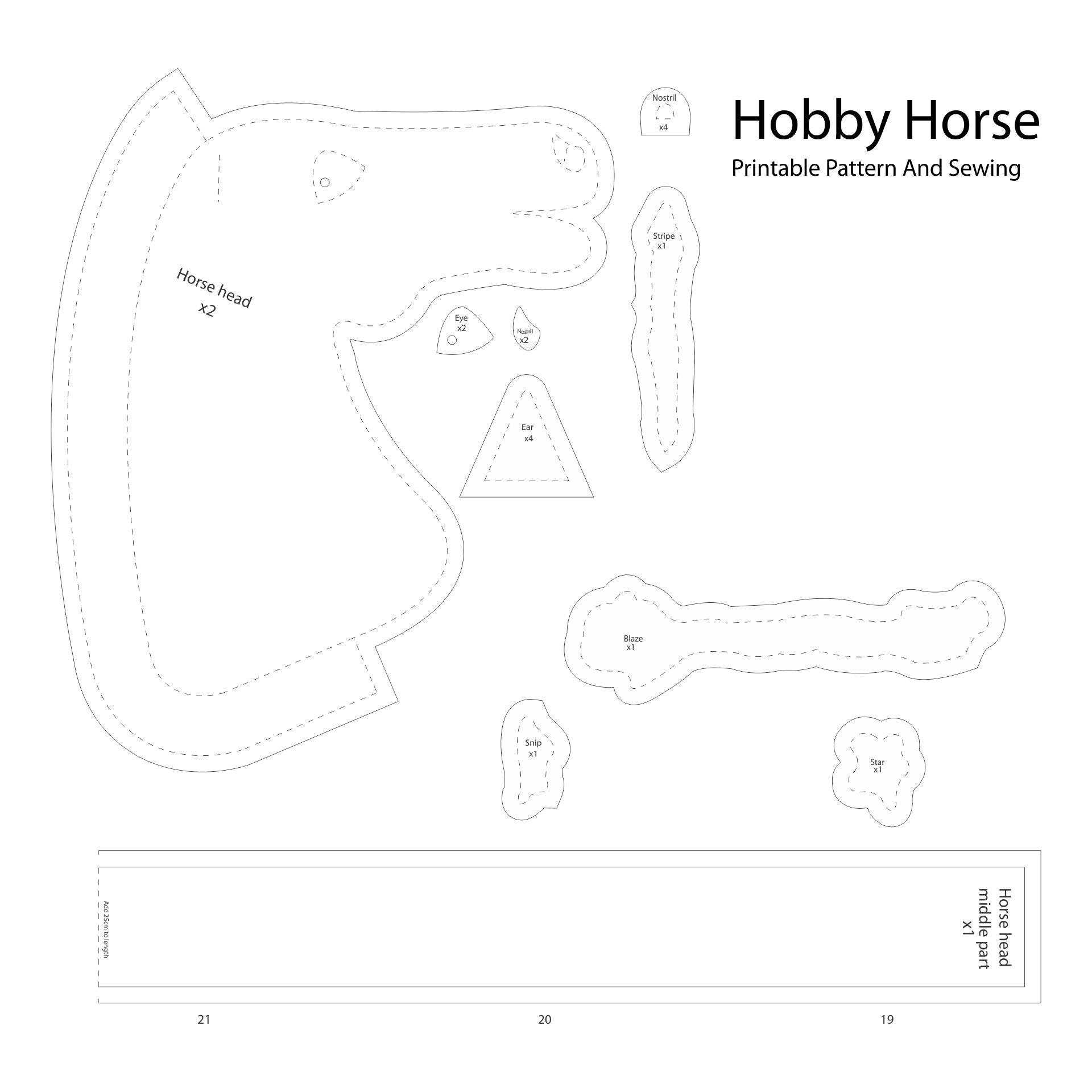 Printable Hobby Horse Pattern
