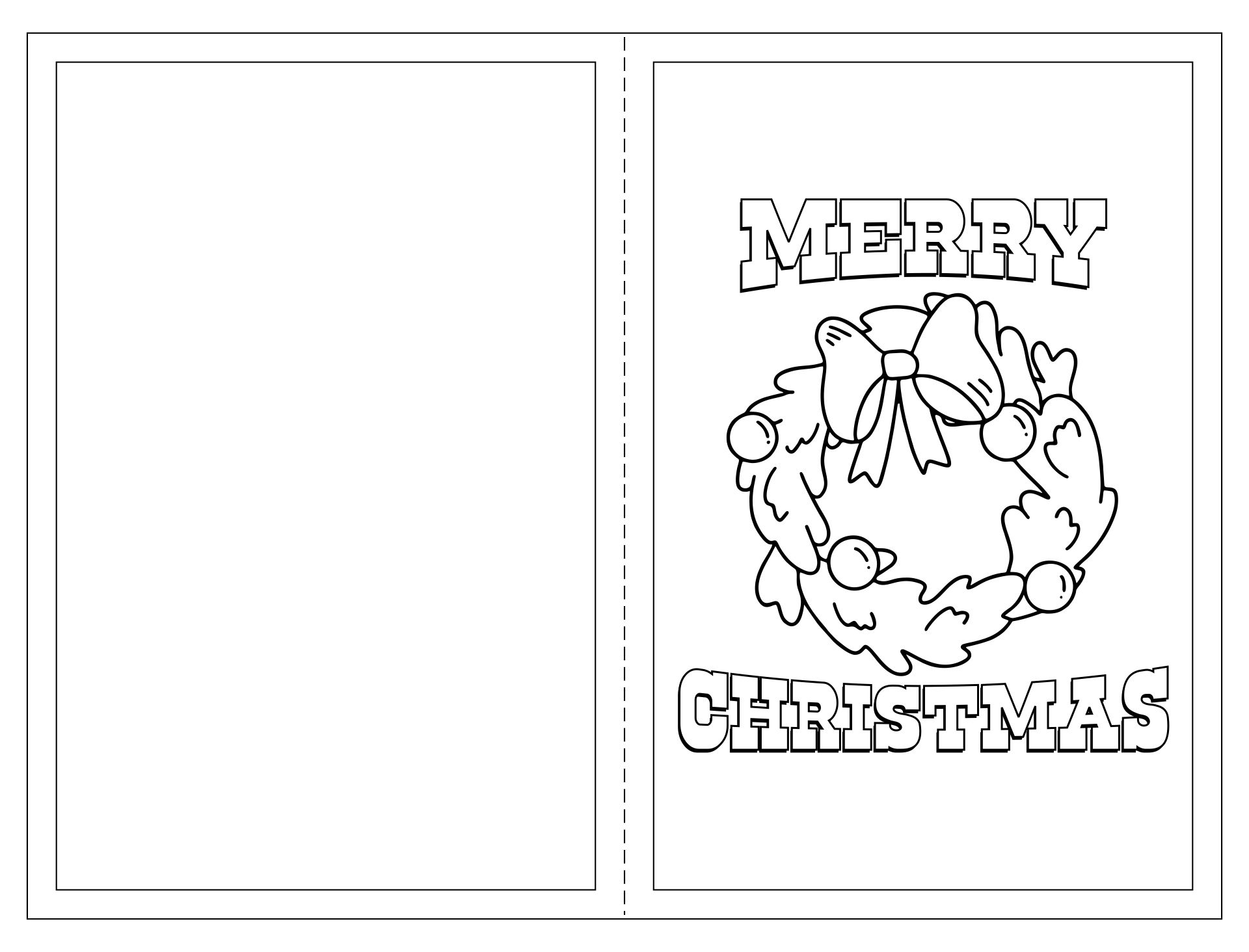 Printable Holiday Card Template Coloring Page