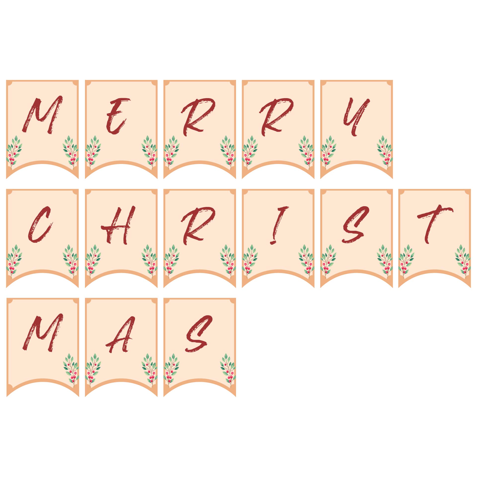 Printable Merry Christmas Banner Letters