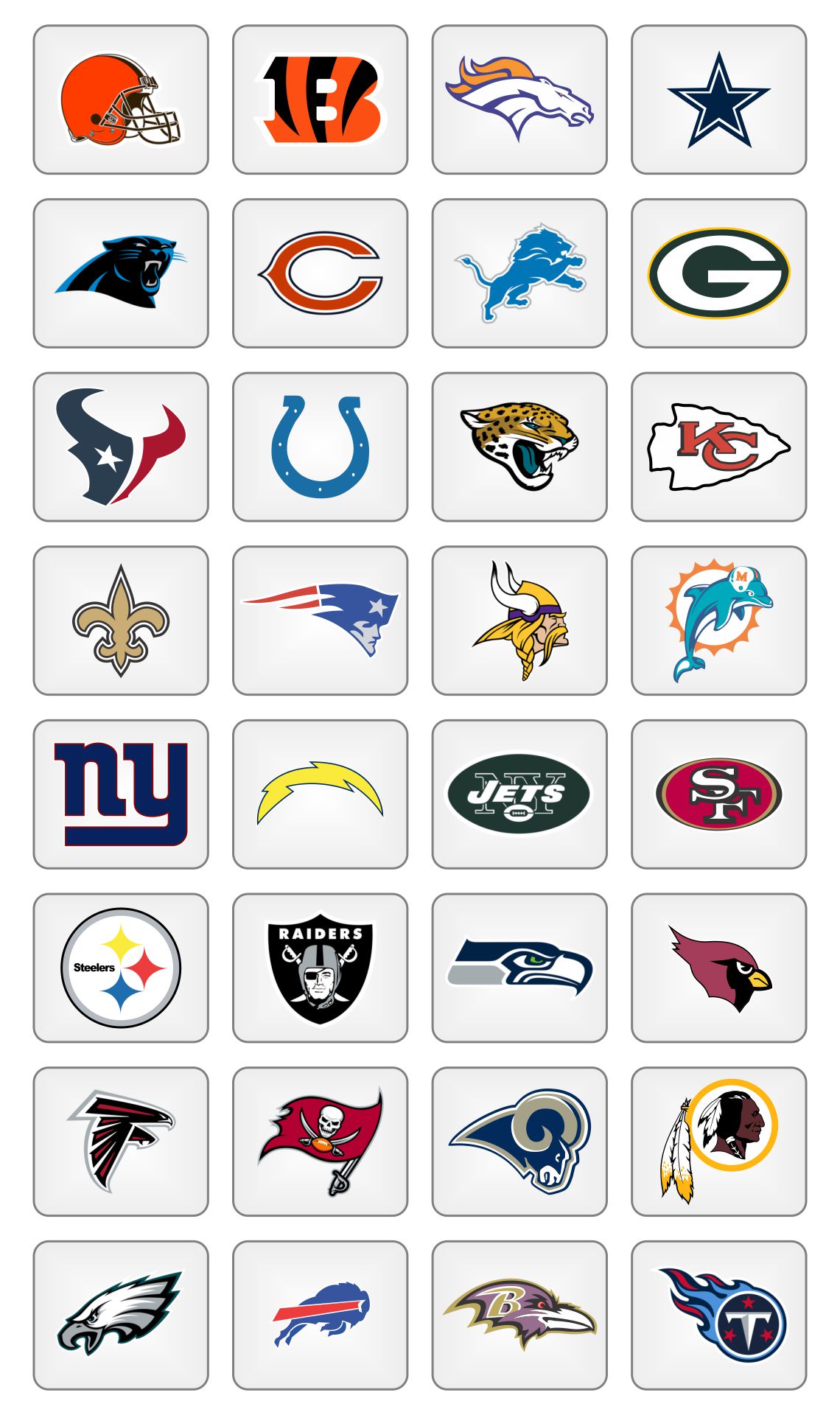 Printable NFL Team Logos No Names