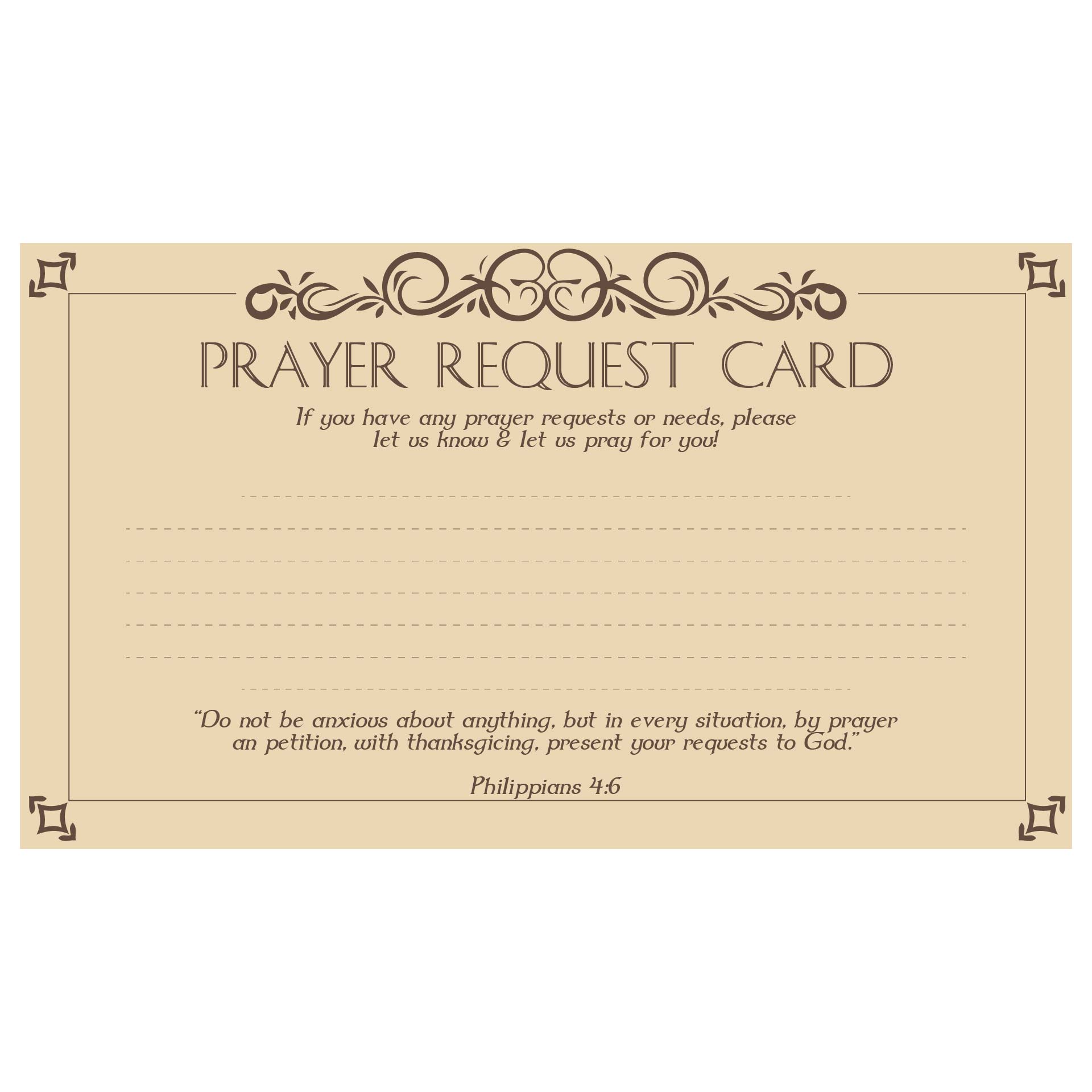 Printable Prayer Request Card Templates
