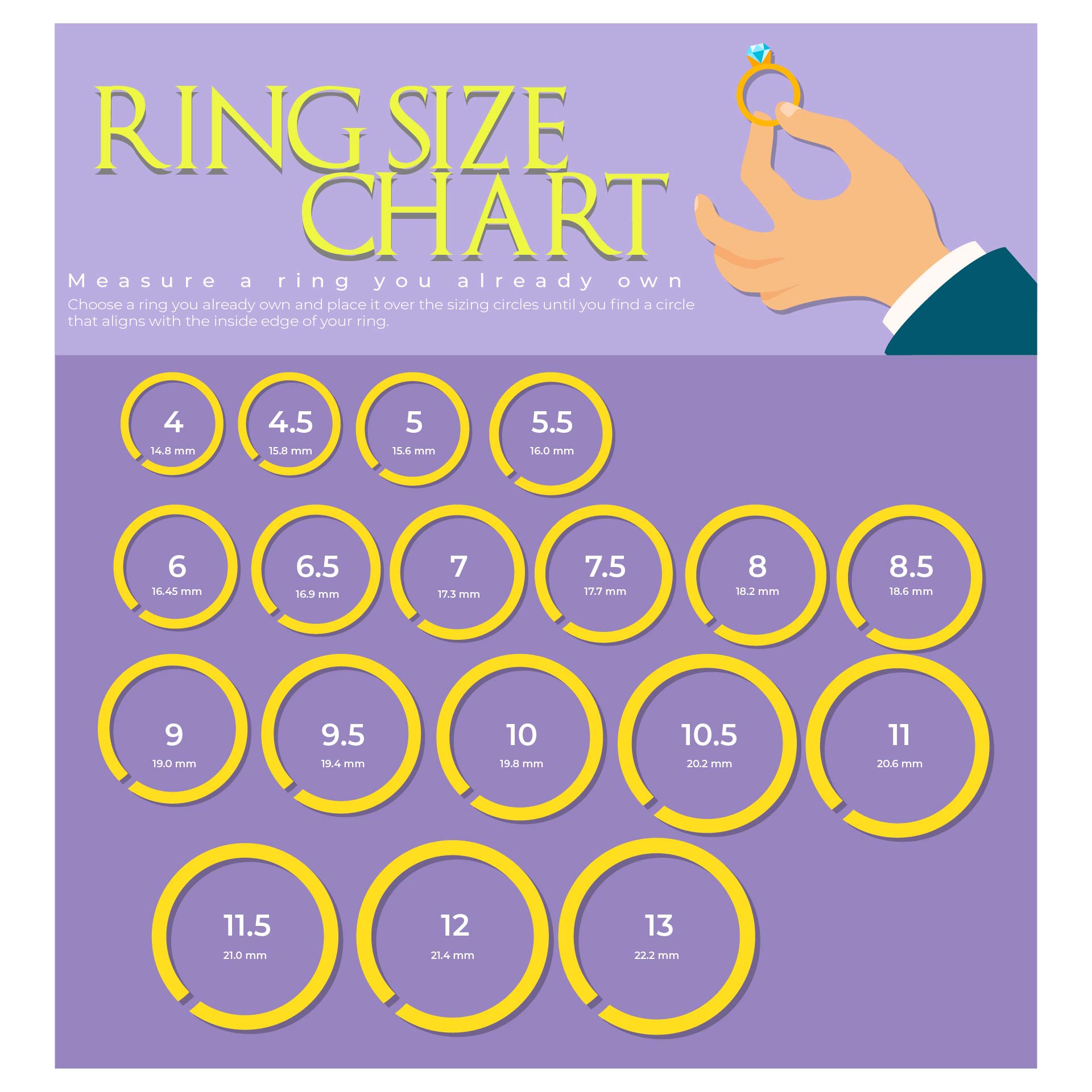 Free Personal Printable Ring Sizer Chart Template - Download in