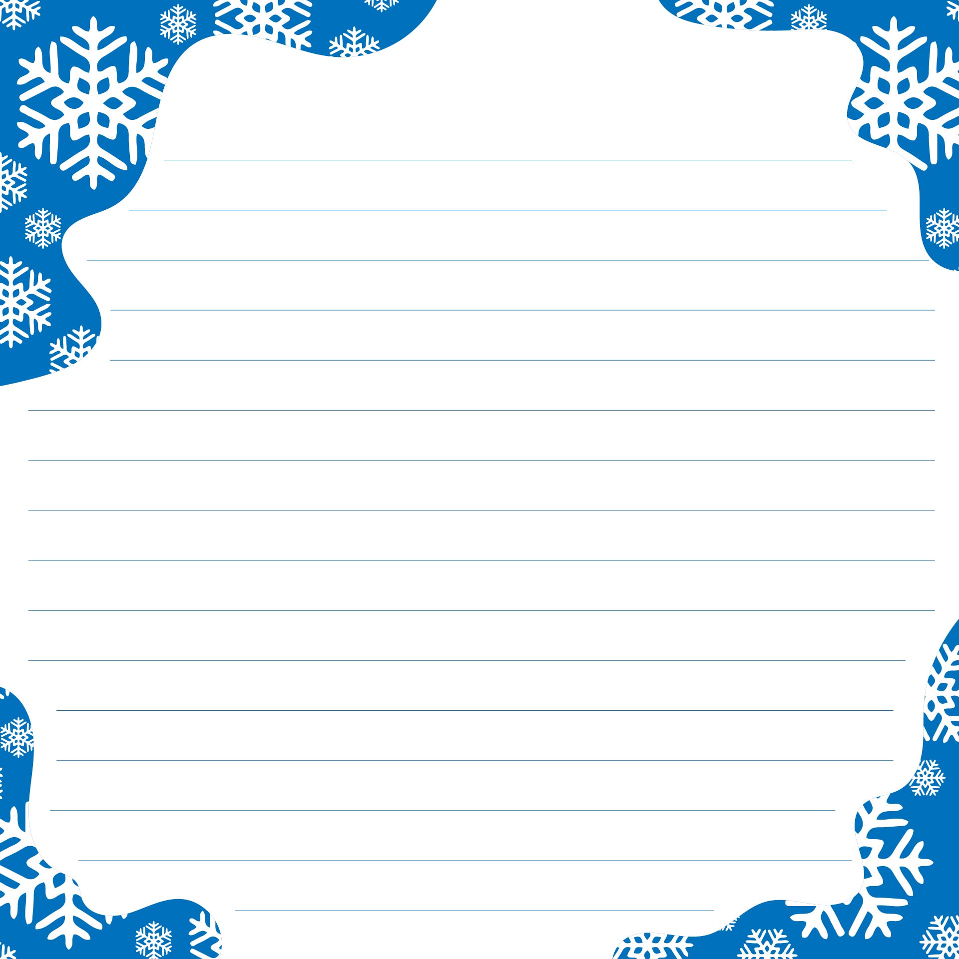 Printable Snowflake Stationery Writing Paper