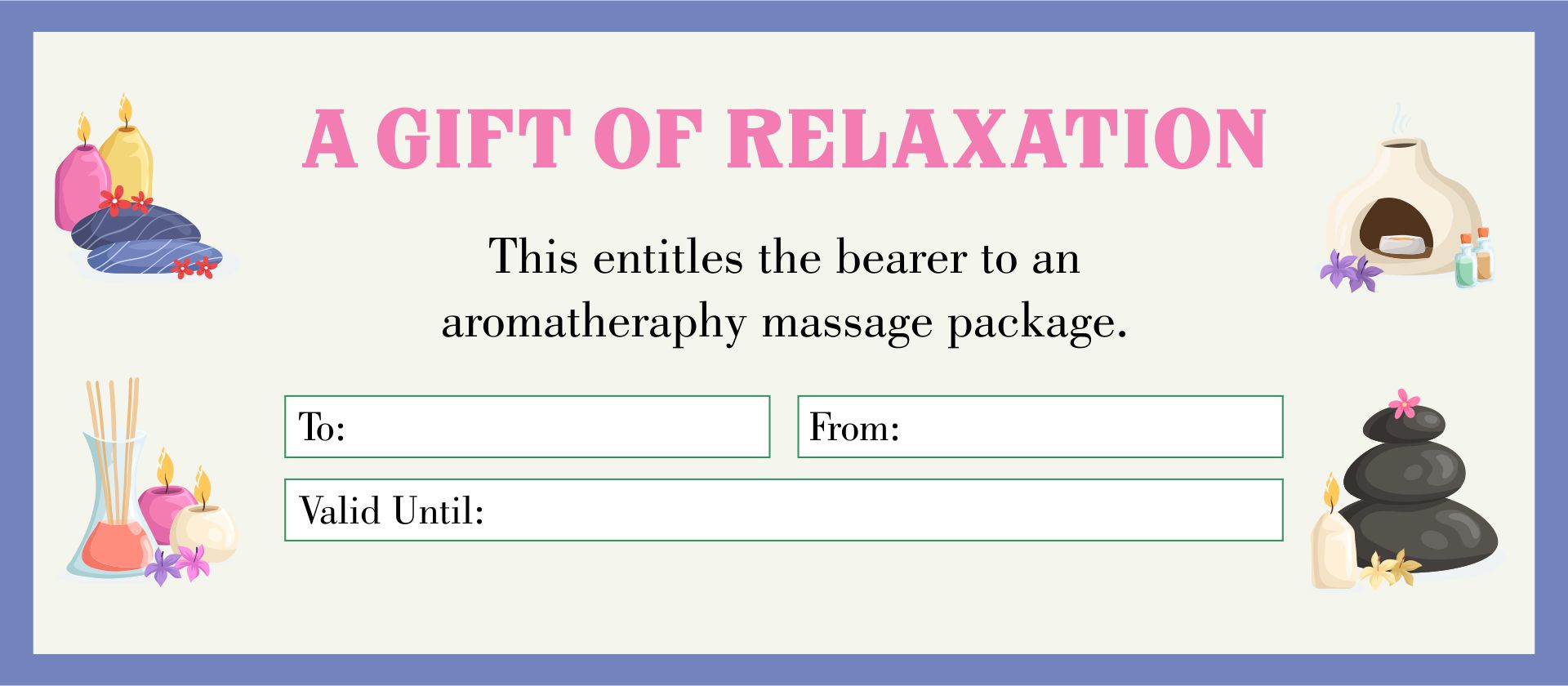 Printable Spa Gift Voucher Template