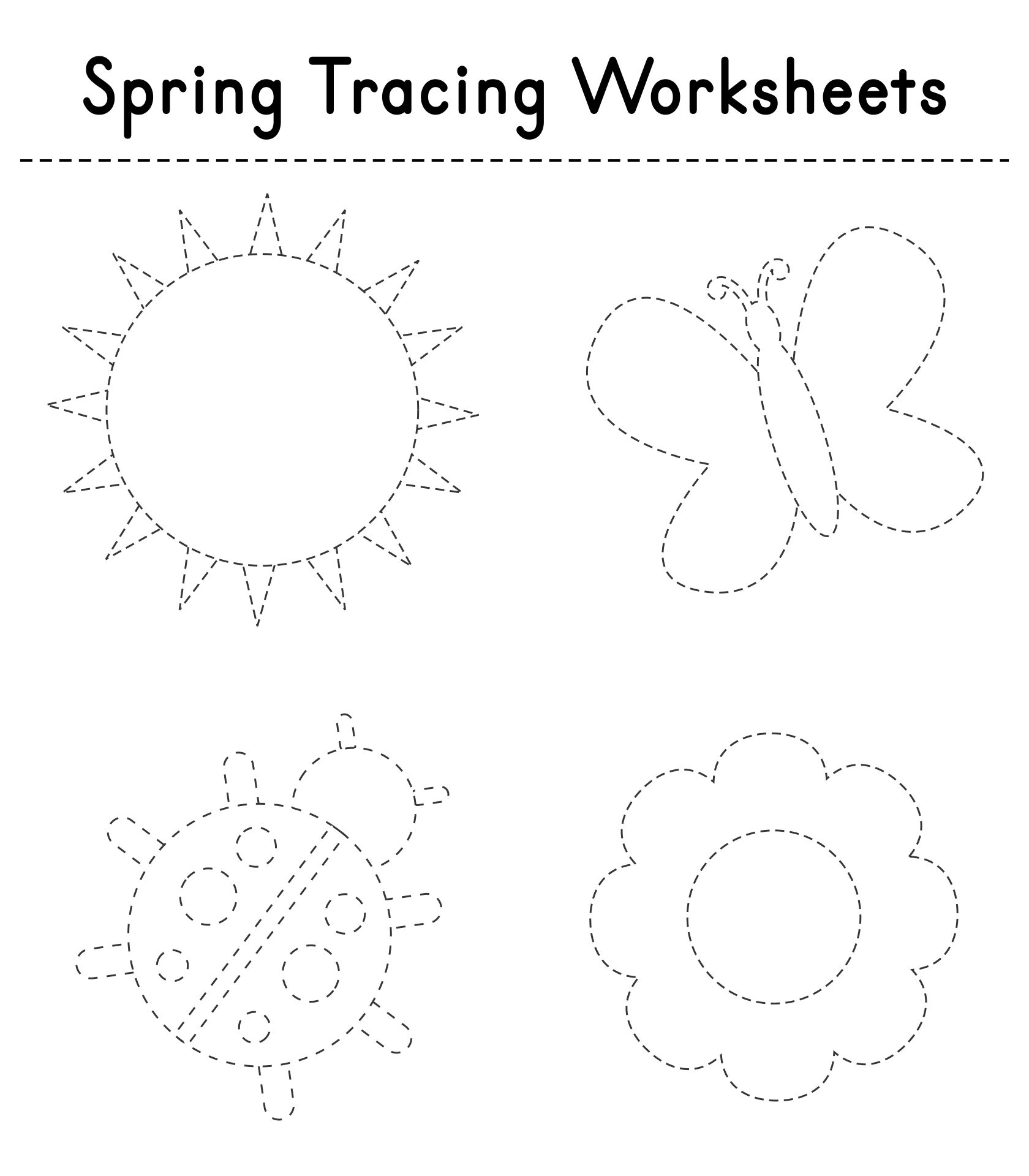Printable Spring Tracing Worksheets