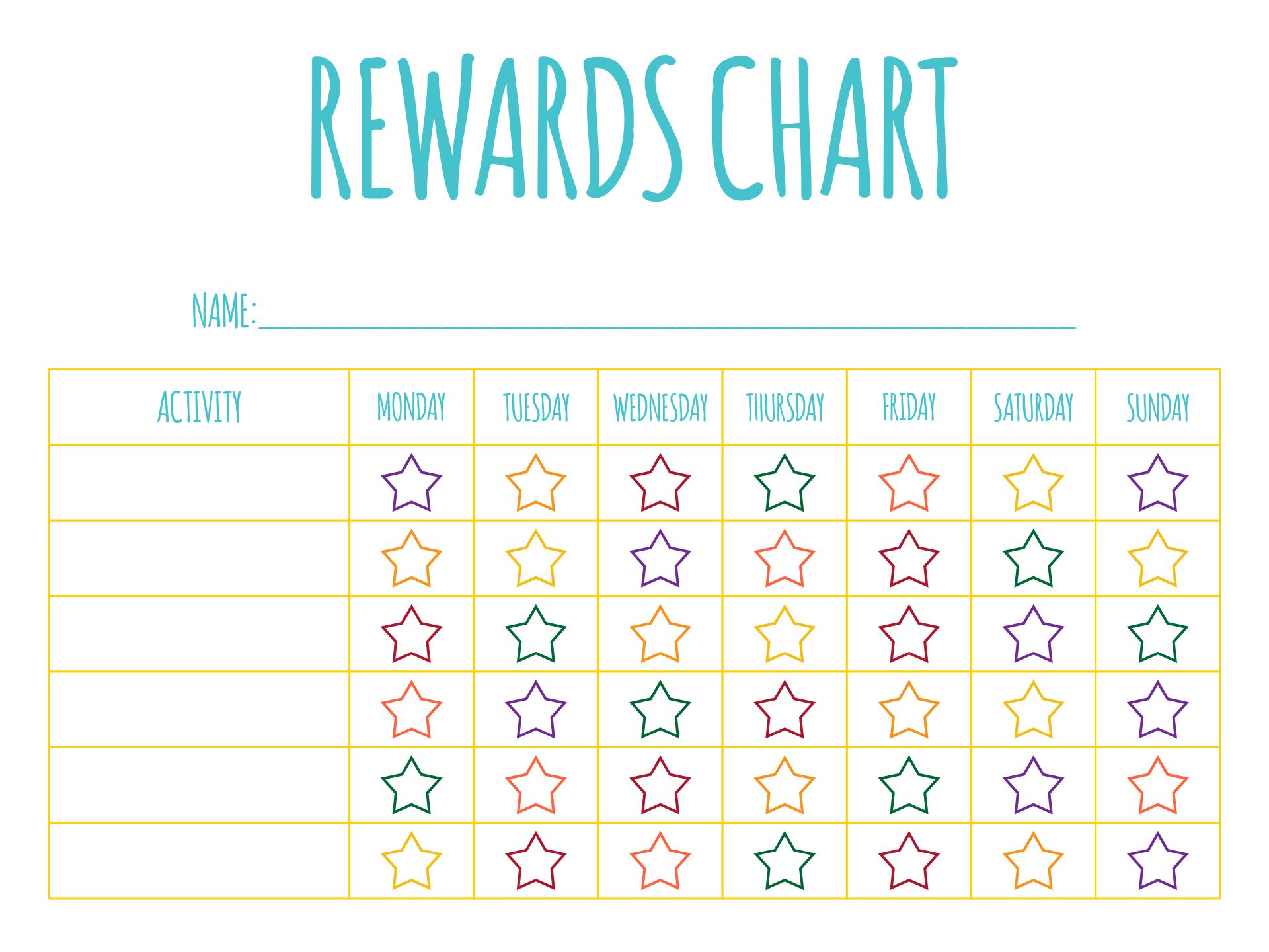 Printable Star Charts For Kids