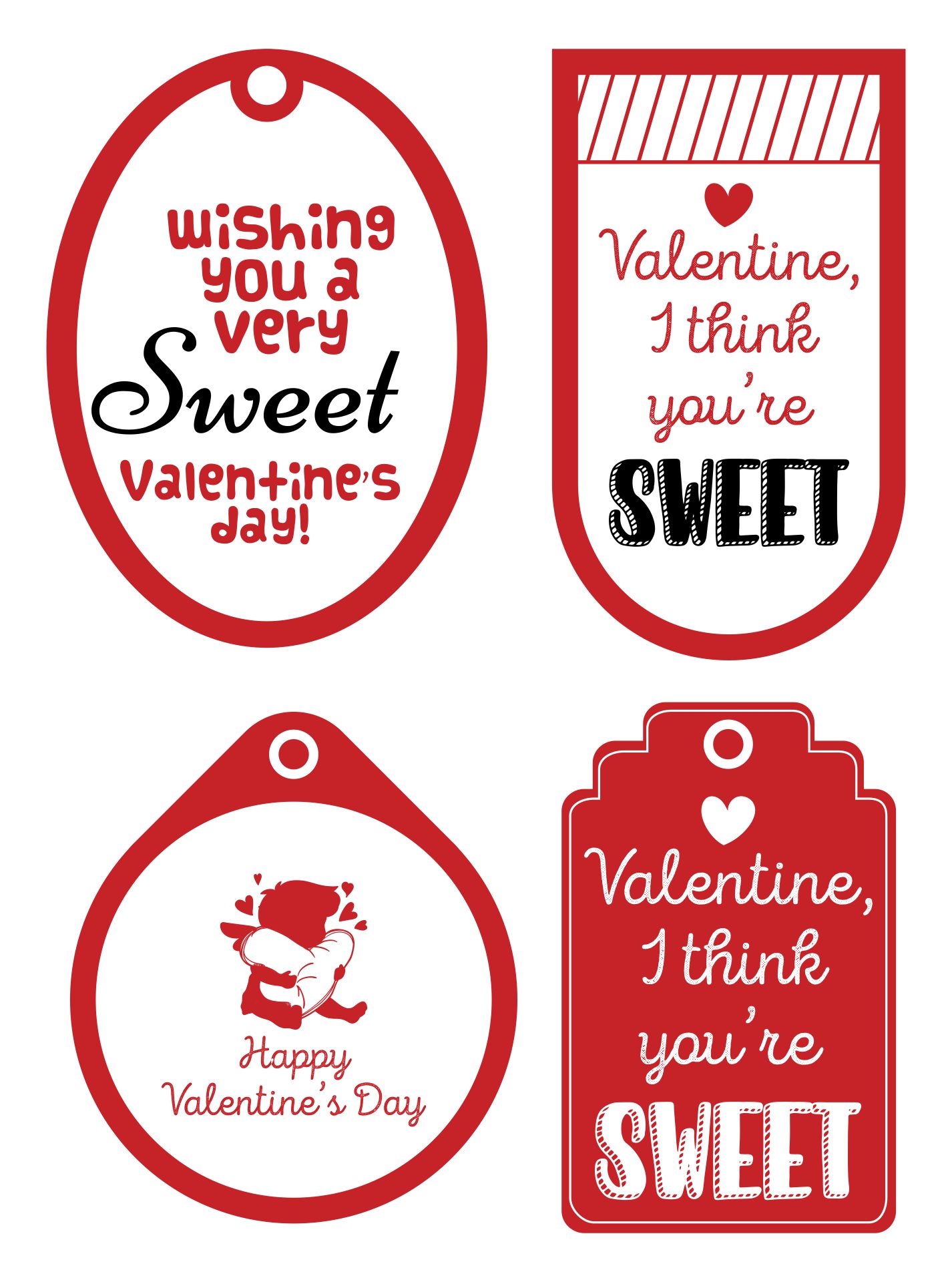Printable Sweet Valentine Tags