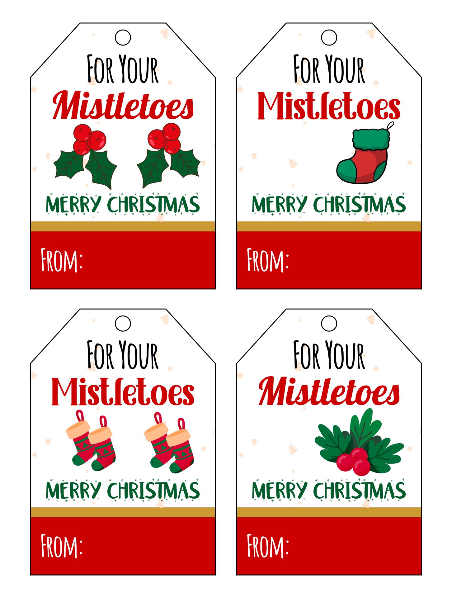 Printable Teacher For Your Mistletoes Gift Tags
