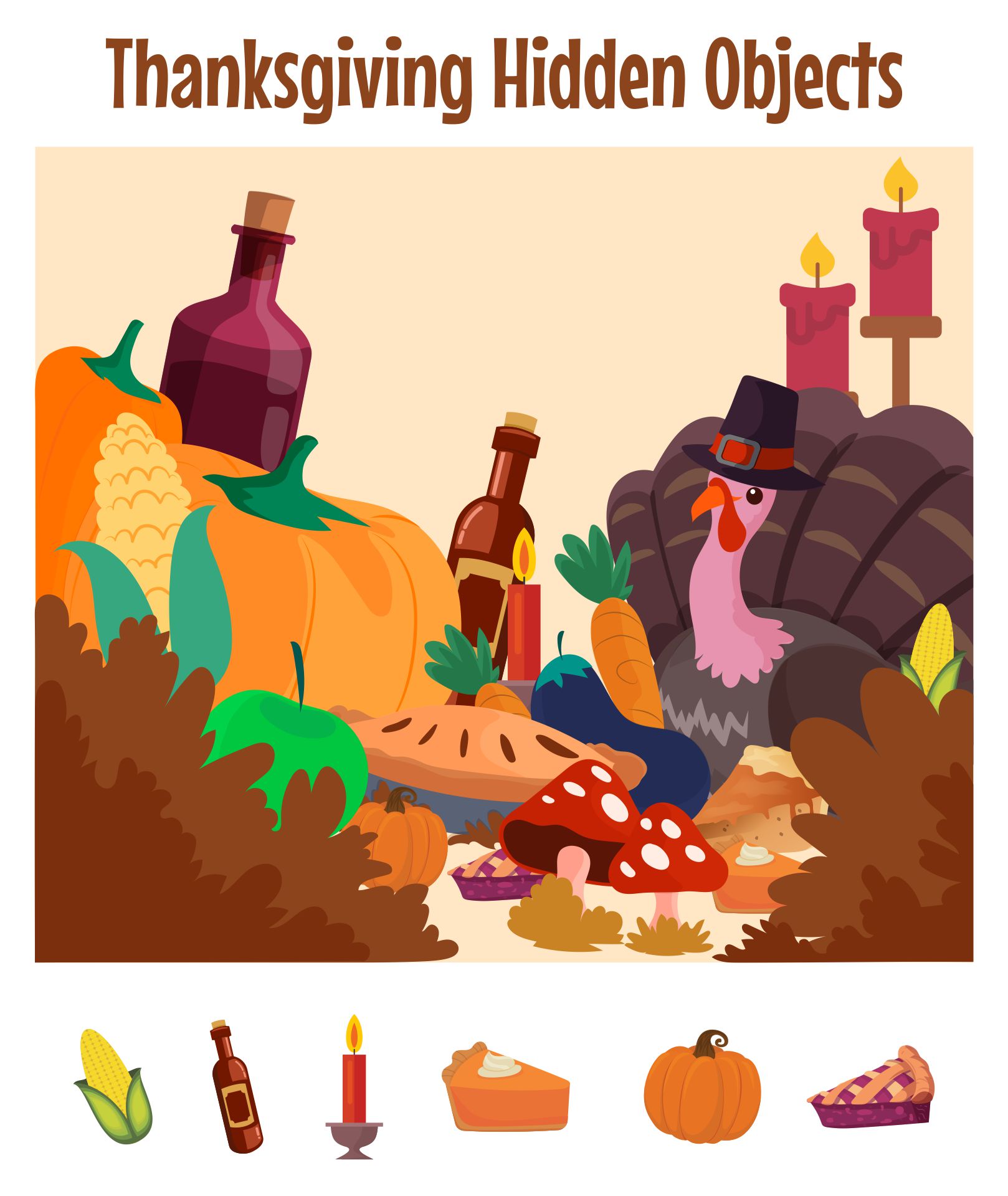 Printable Thanksgiving Hidden Picture Puzzles