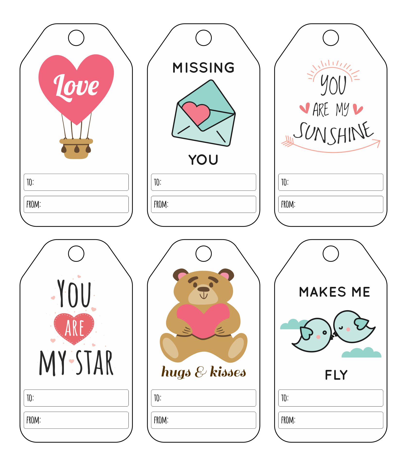 Printable Valentines Day Cute Gift Tags