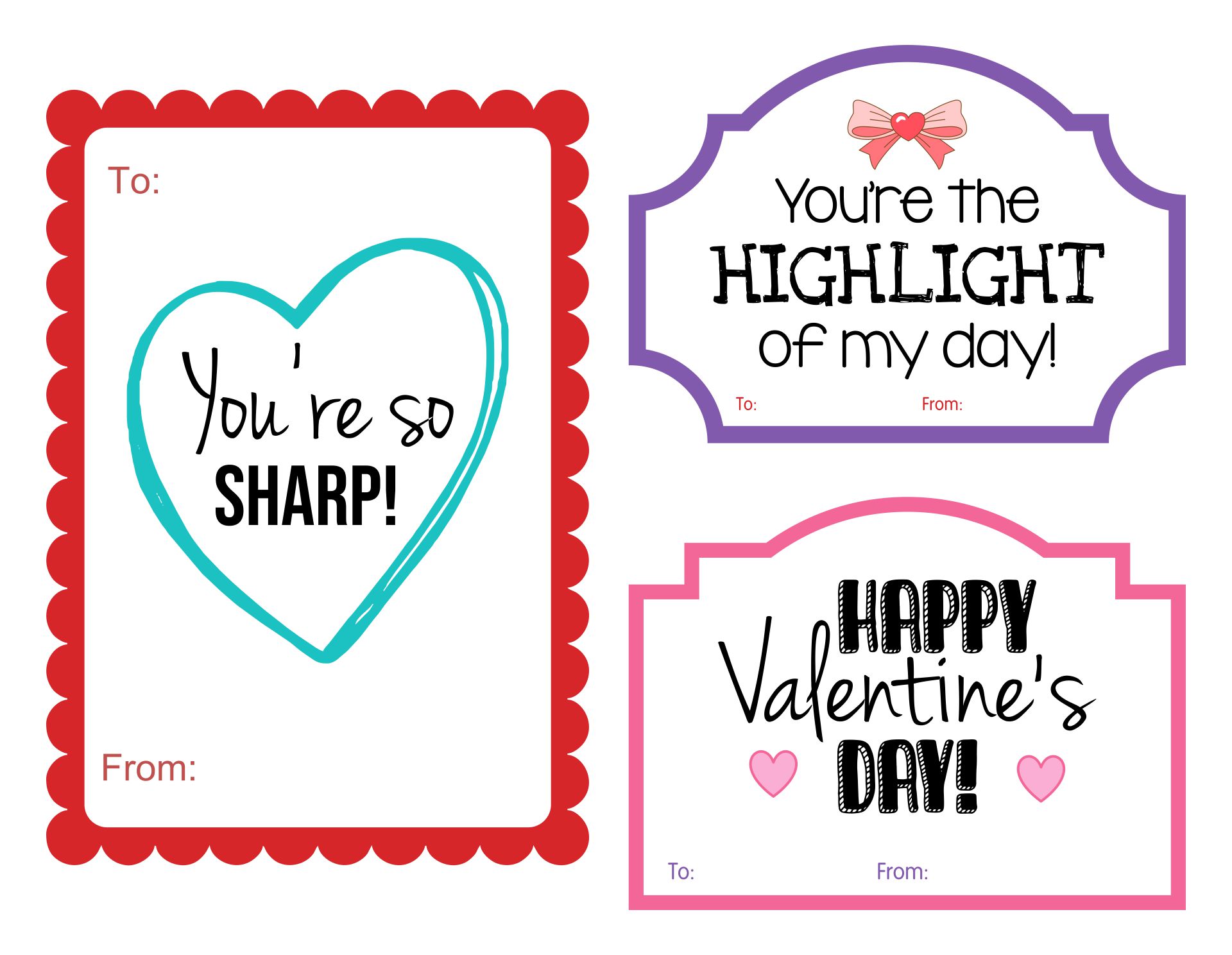 Printable Valentines Day Gift Tag For Students