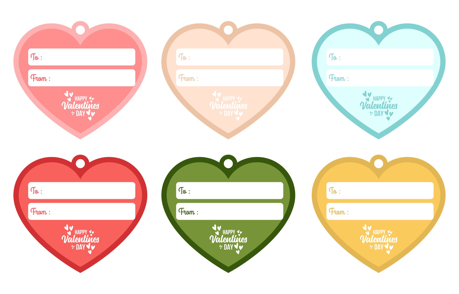 Printable Valentines Day Heart Gift Label Template