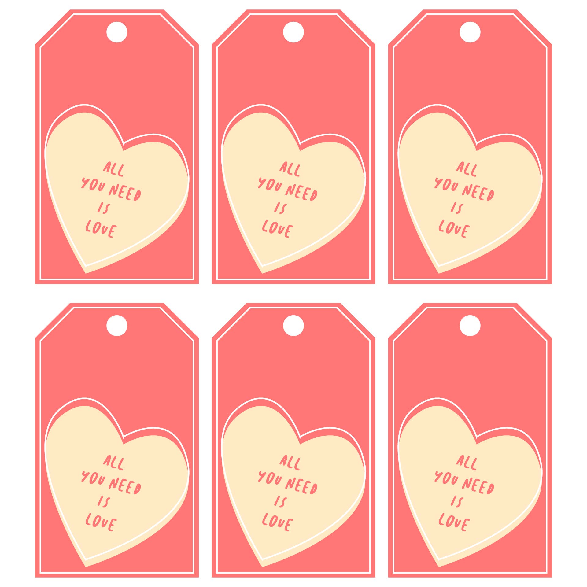 Printable Valentines Day Heart Name Tags