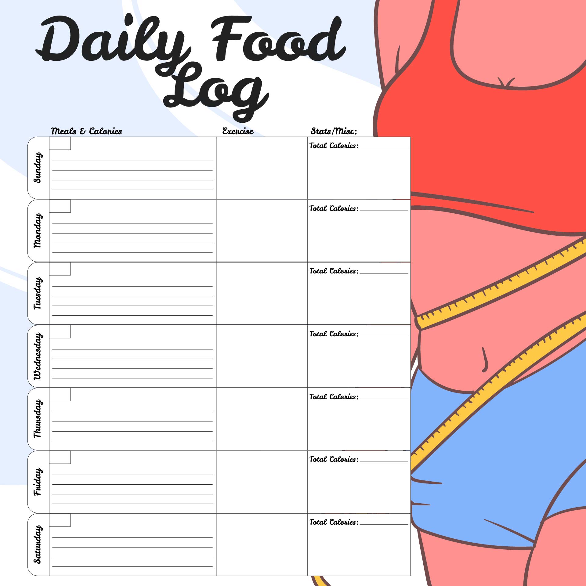 Printable Weight Loss Diary