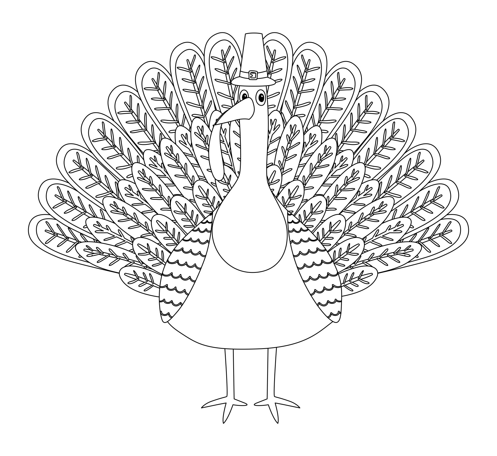 Thanksgiving Turkey Adult Coloring Pages