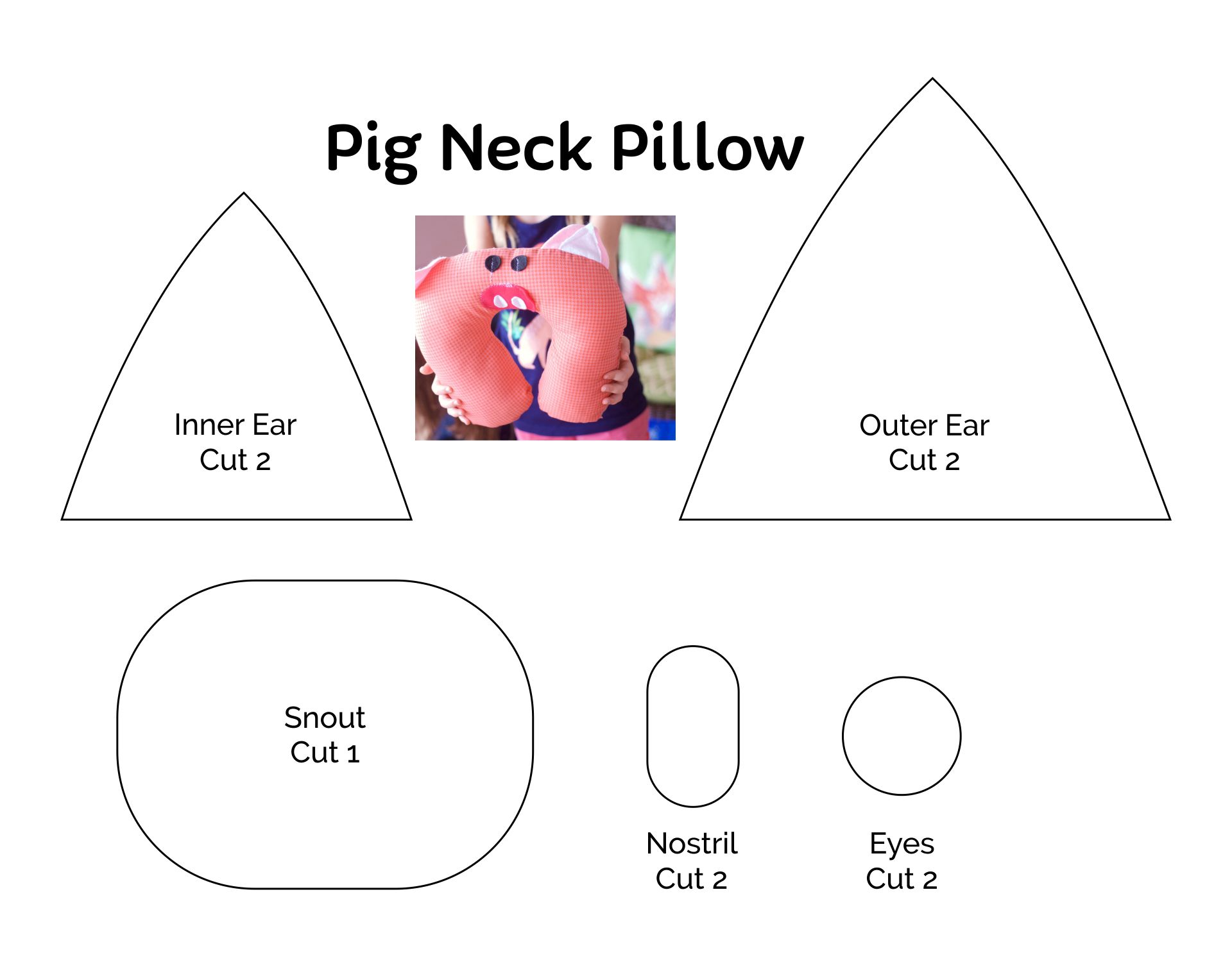 Printable Animal Neck Pillows Sewing Pattern