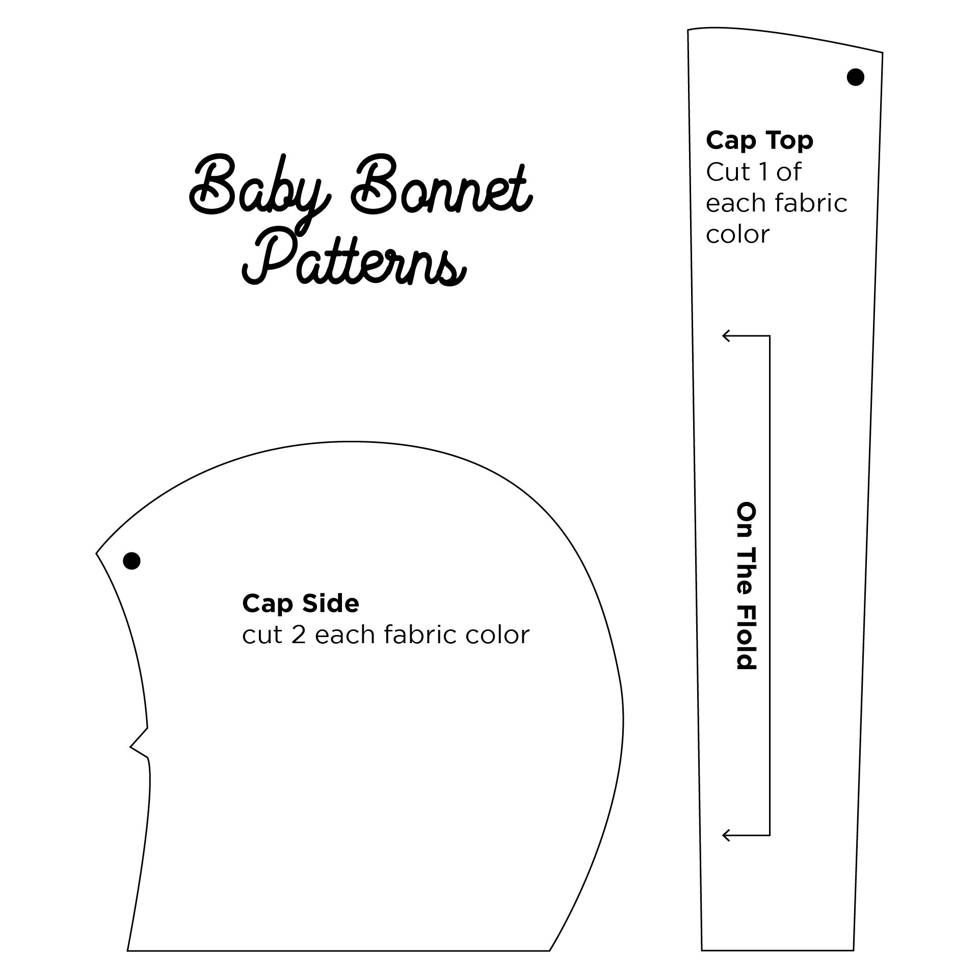 Printable Baby Bonnet Sewing Pattern