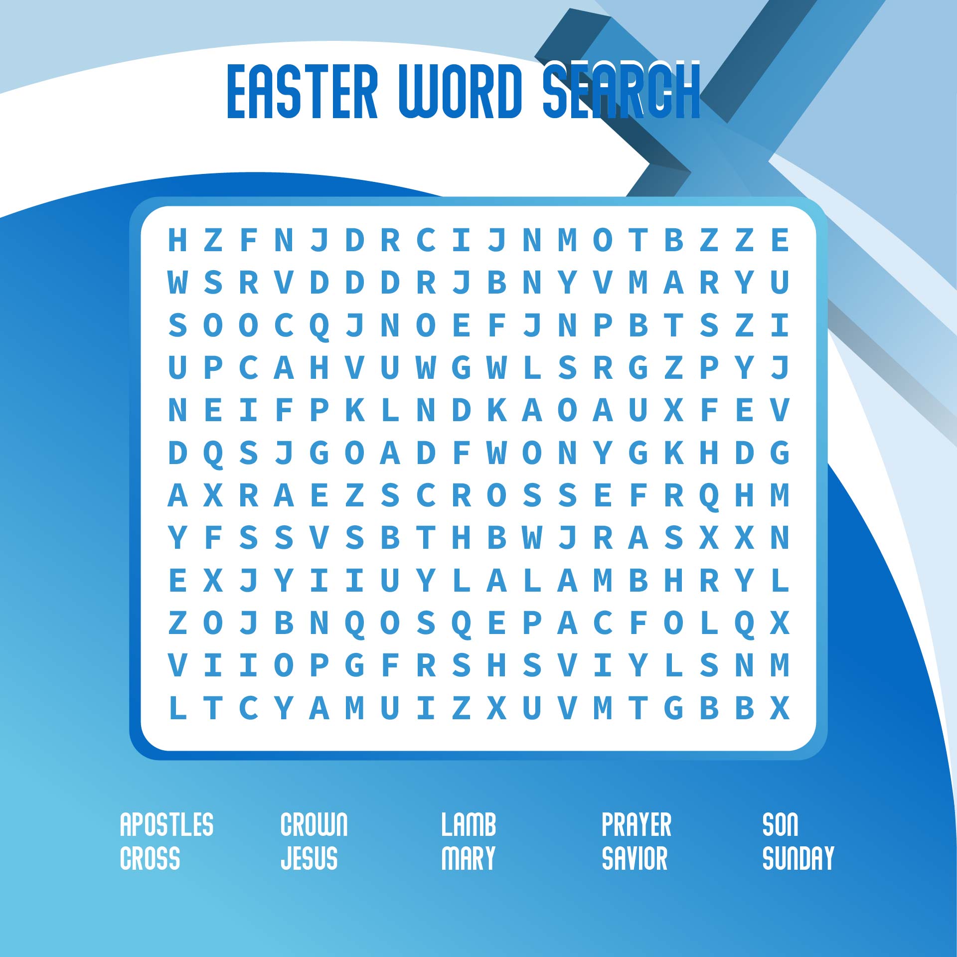 Printable Bible Easter Word Search